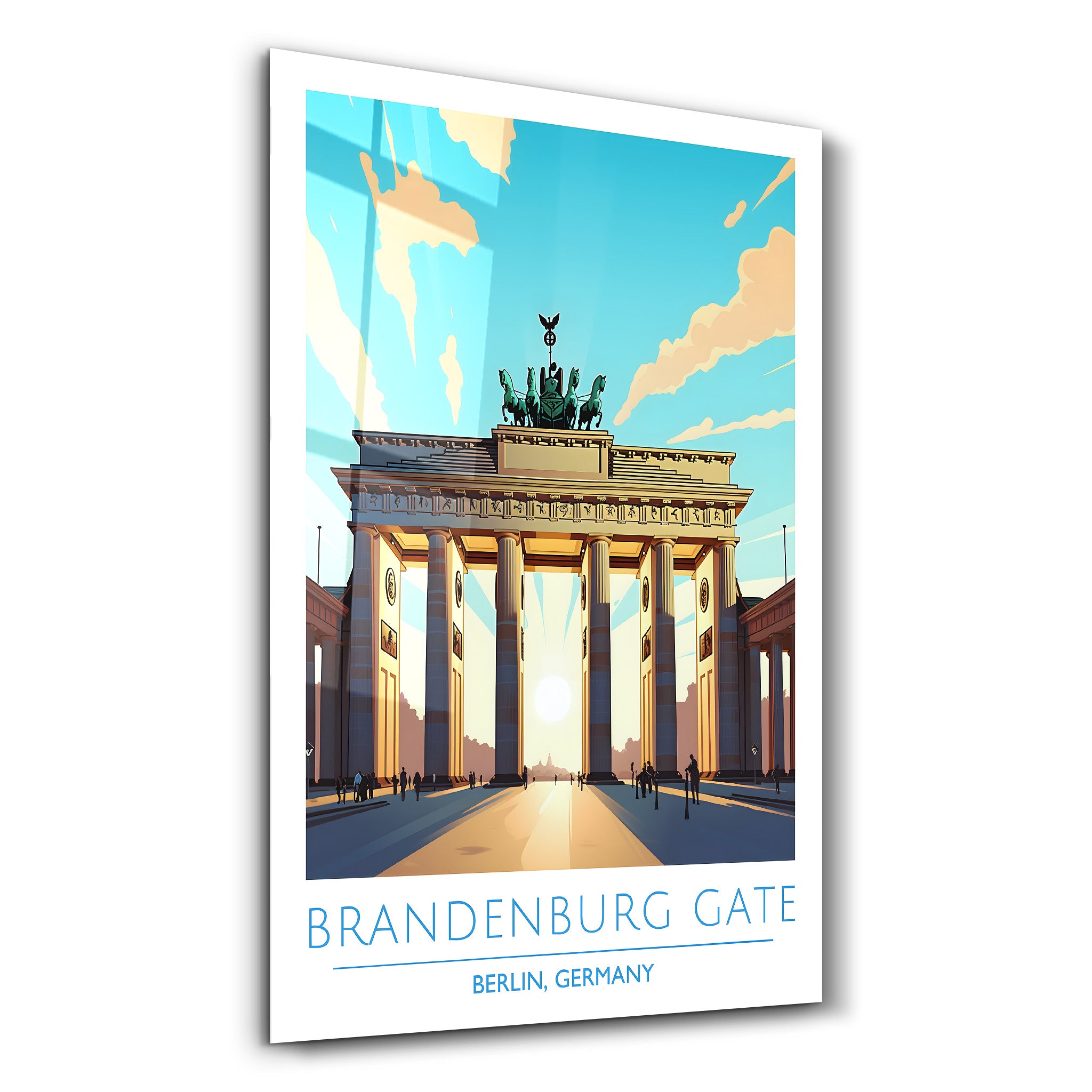 Brandenburger Tor-Berlin Deutschland-Reiseposter | <tc>Glasbild</tc>