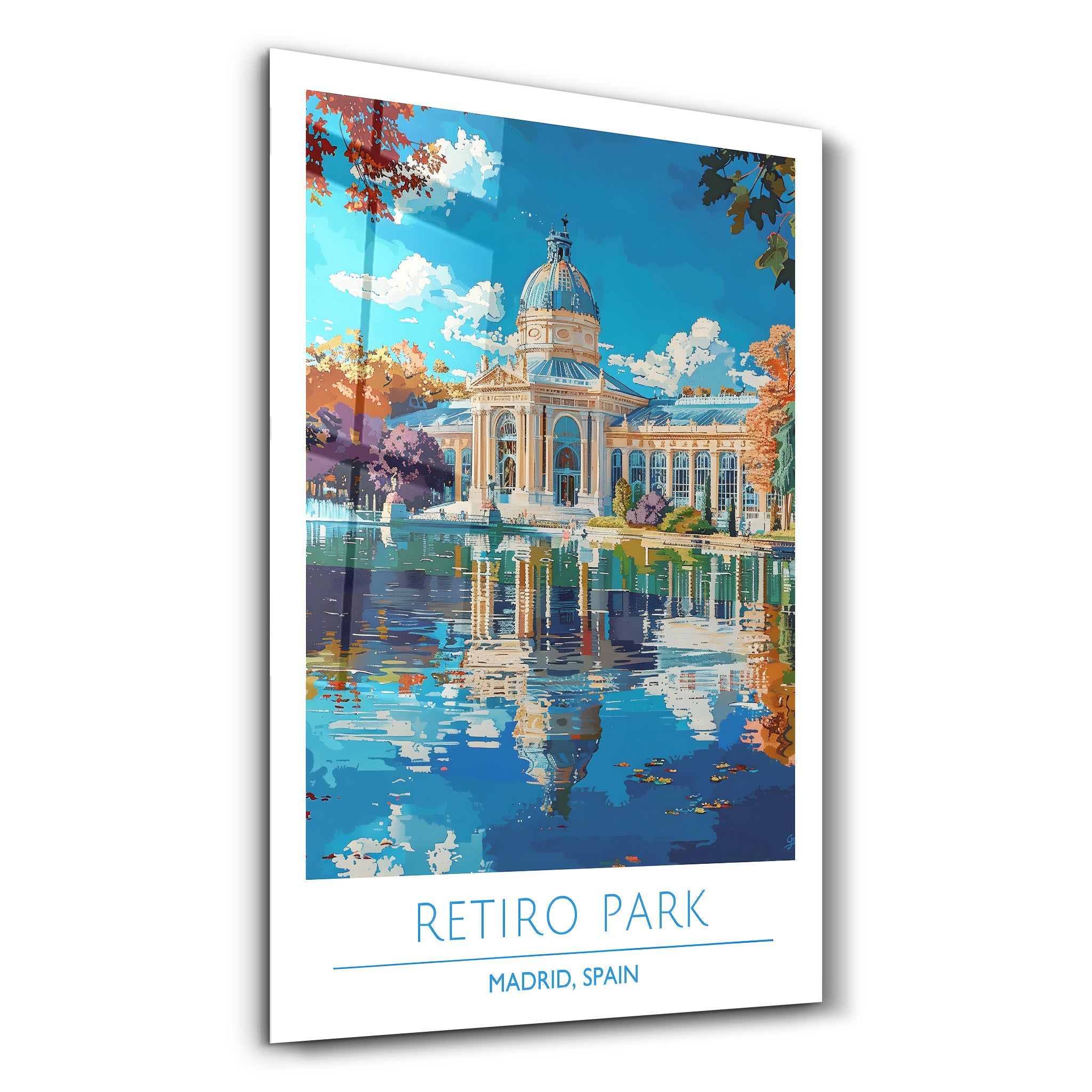 Retiro Park-Madrid Spanien-Reiseposter | <tc>Glasbild</tc>