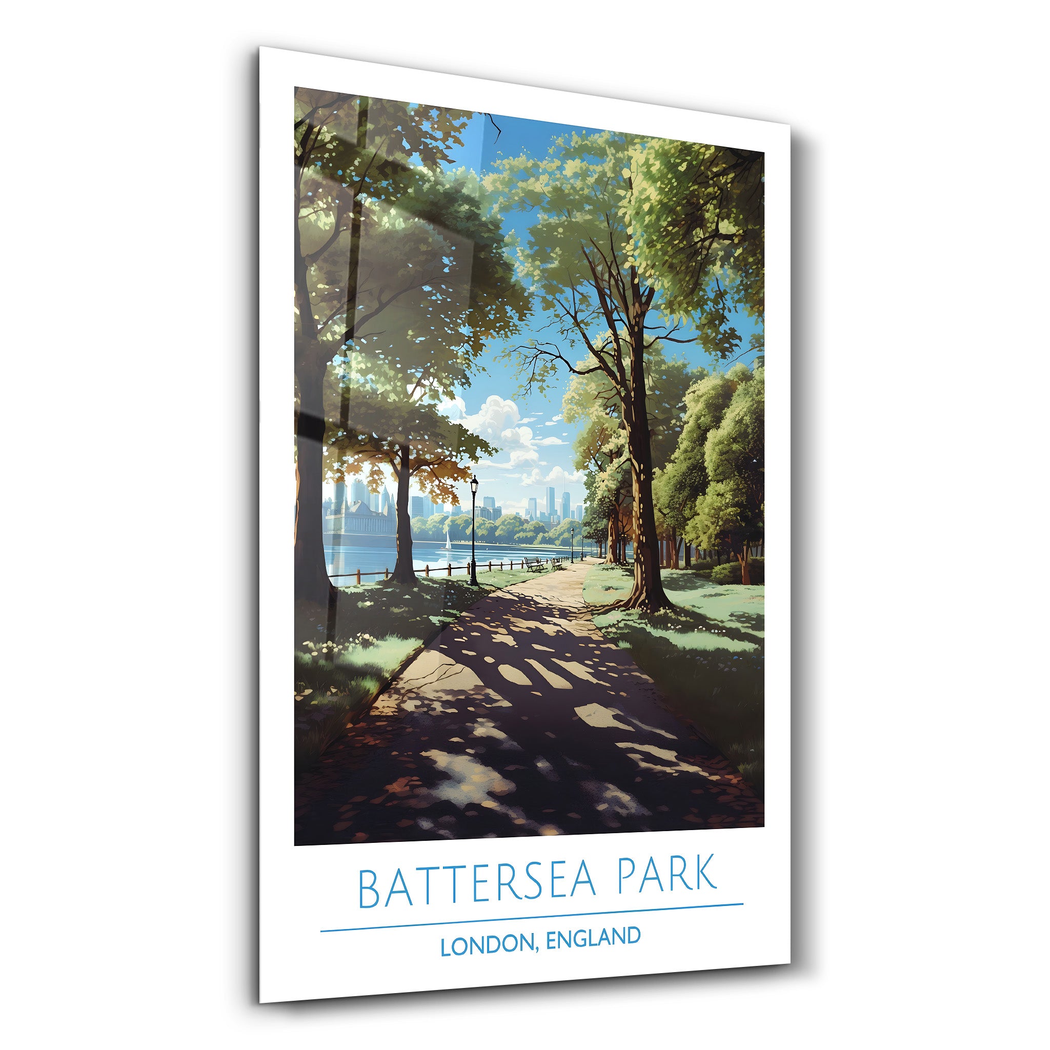 Battersea Park-London England-Reiseposter | <tc>Glasbild</tc>