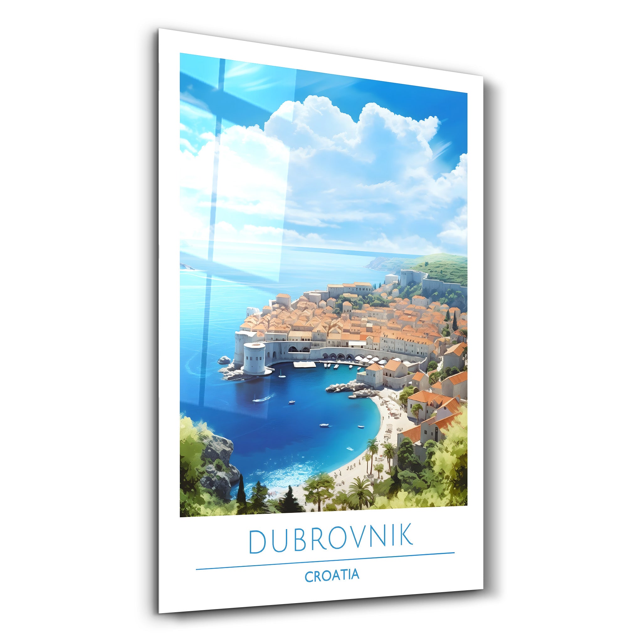 Dubrovnik Kroatien-Reiseposter | <tc>Glasbild</tc>