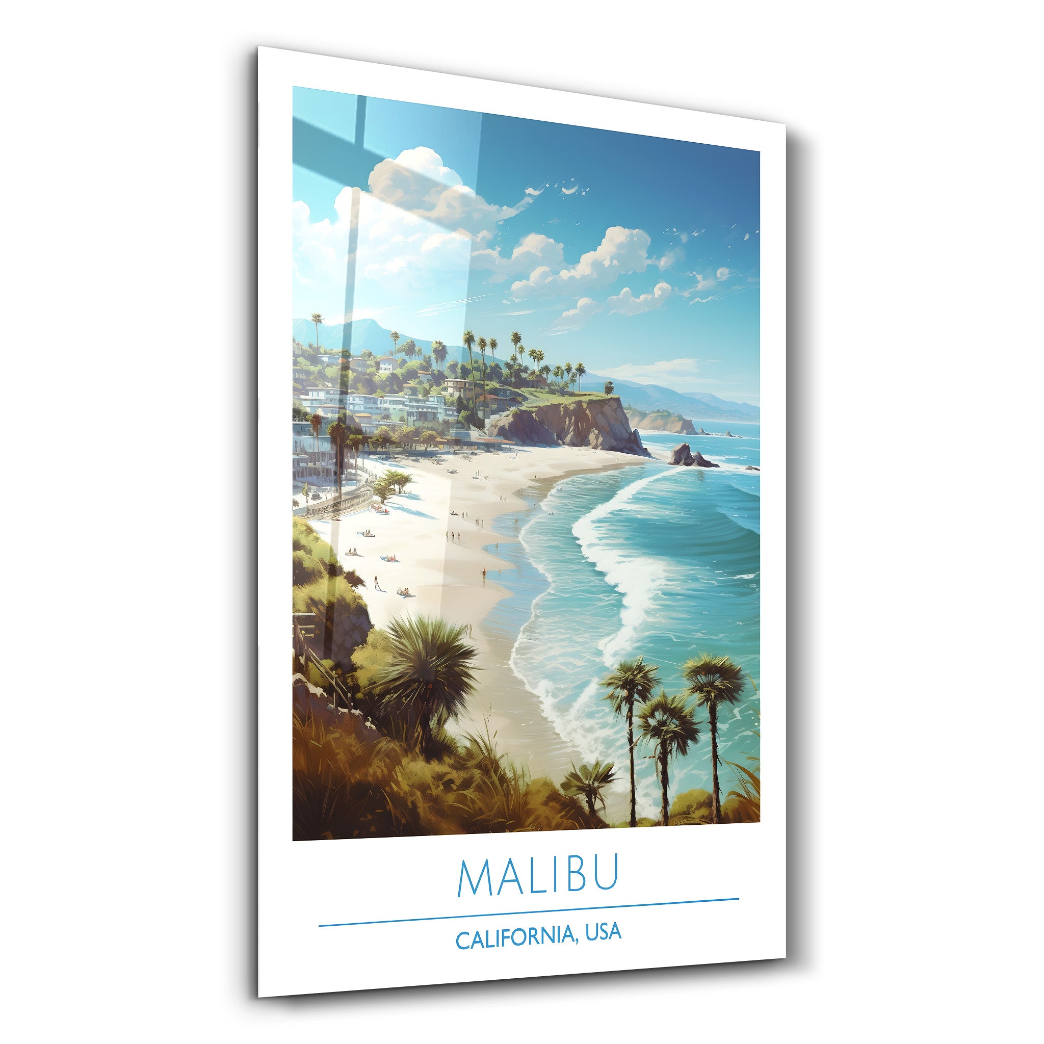 Malibu-Californie USA-Affiches de voyage | Art mural en verre