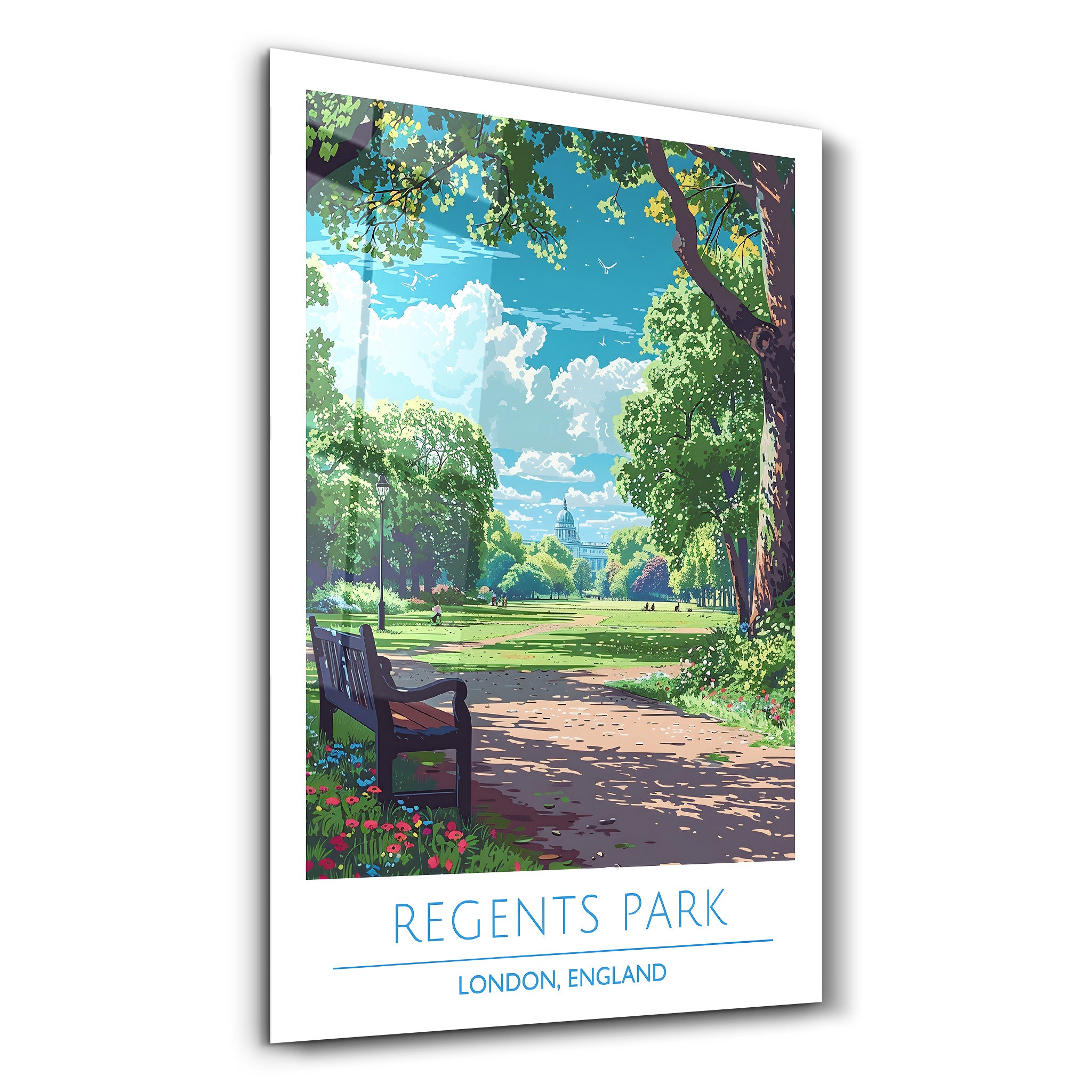 Regents Park-Londres Angleterre-Affiches de voyage | Art mural en verre