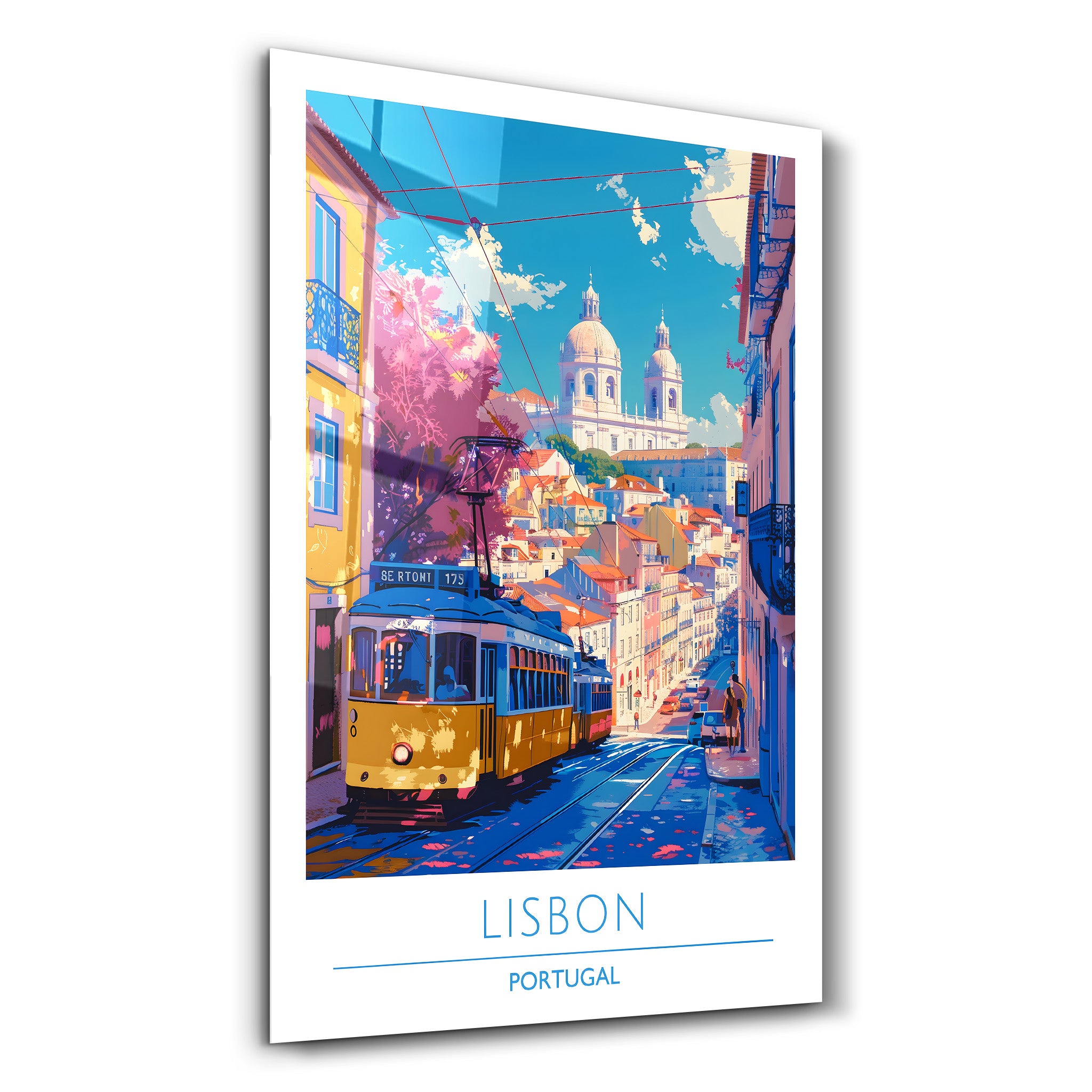 Lissabon Portugal-Reiseposter | <tc>Glasbild</tc>