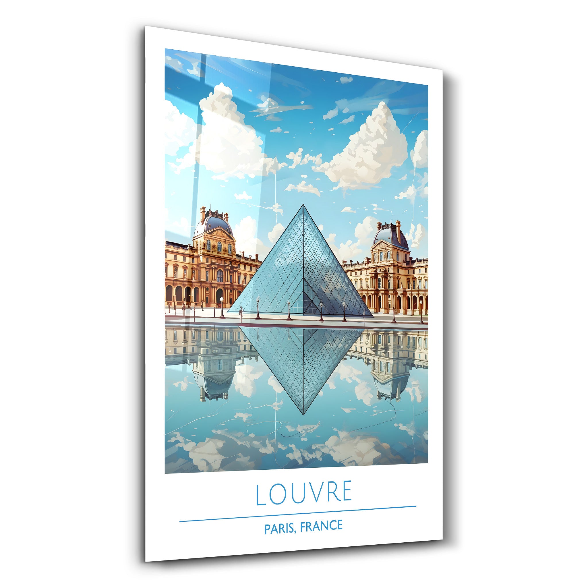 Louvre-Paris France-Affiches de voyage | Art mural en verre