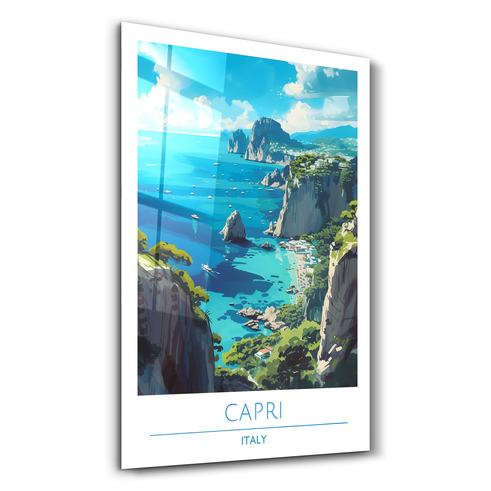 Capri Italien-Reiseposter | <tc>Glasbild</tc>