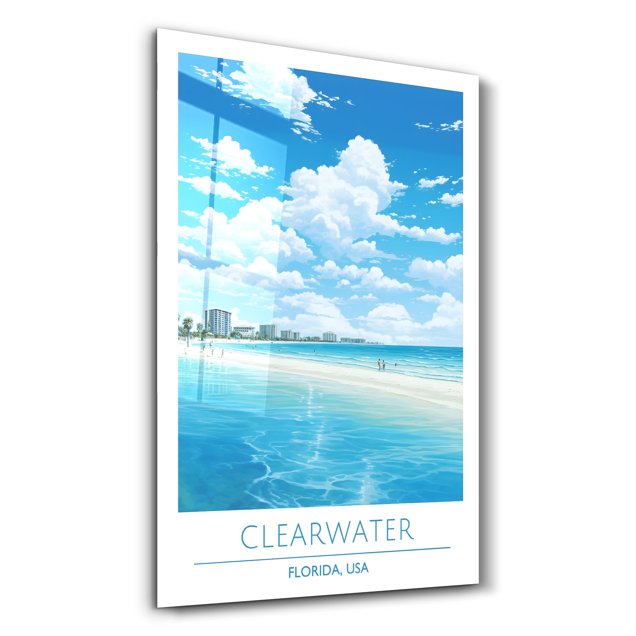 Clearwater-Florida USA-Reiseposter | <tc>Glasbild</tc>