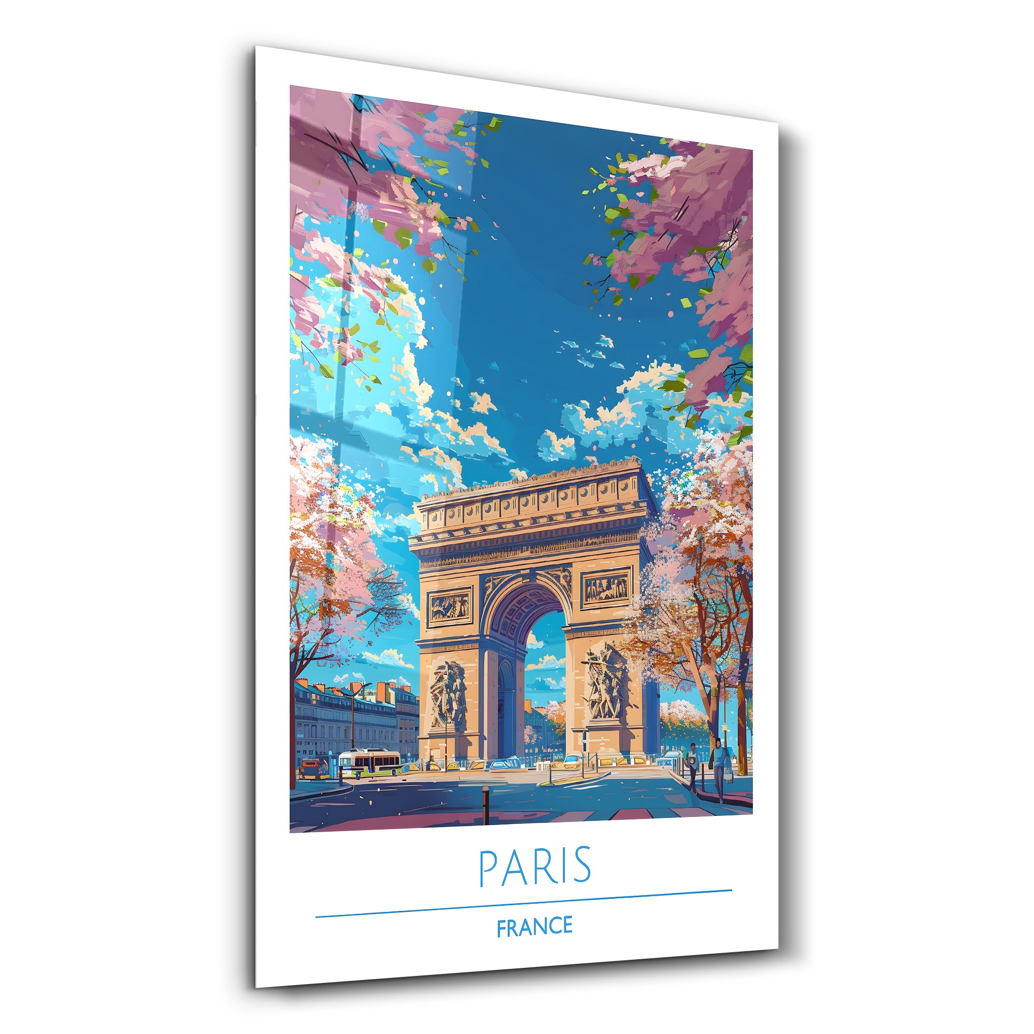 Paris Frankreich-Reiseposter | <tc>Glasbild</tc>