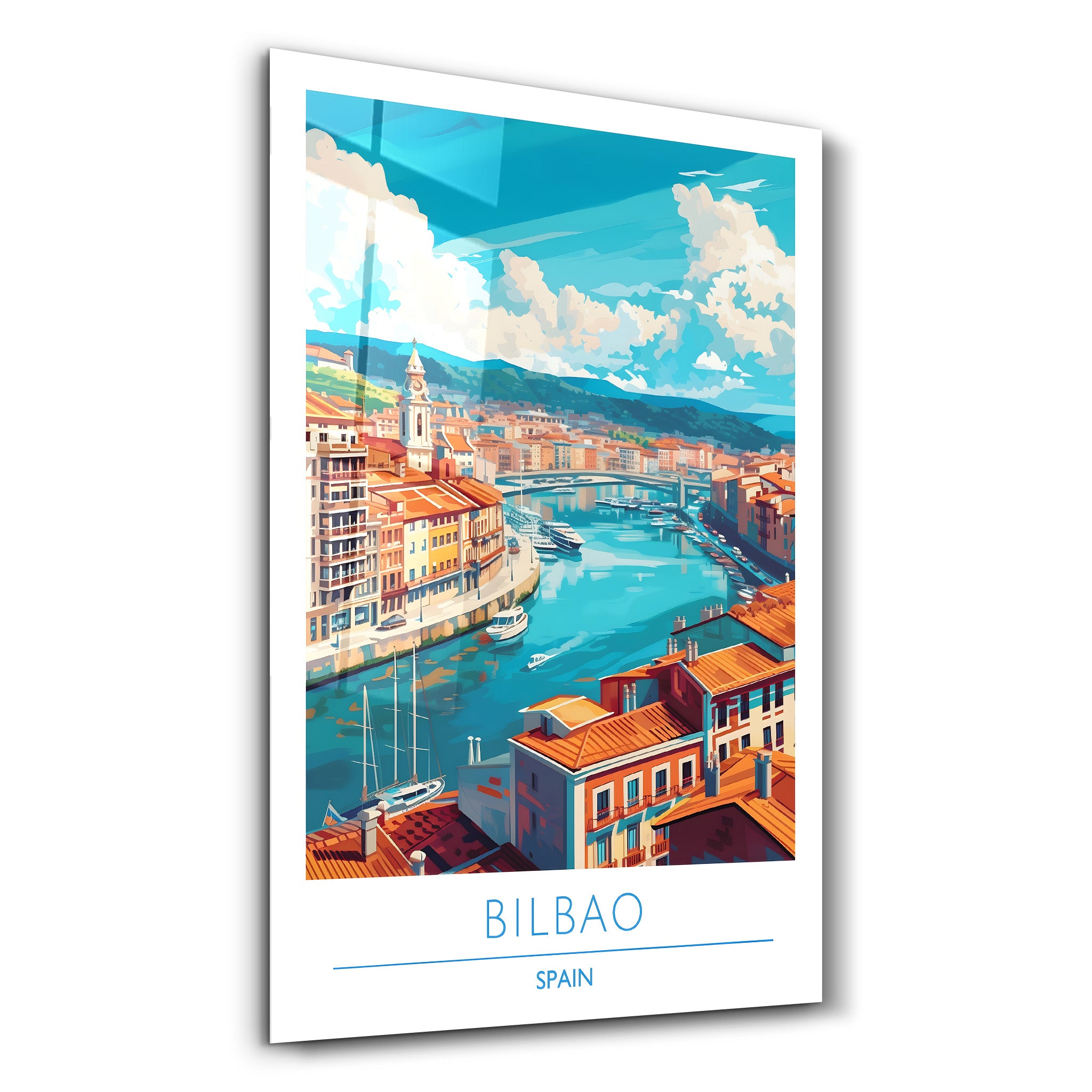 Bilbao Spanien-Reiseposter | <tc>Glasbild</tc>