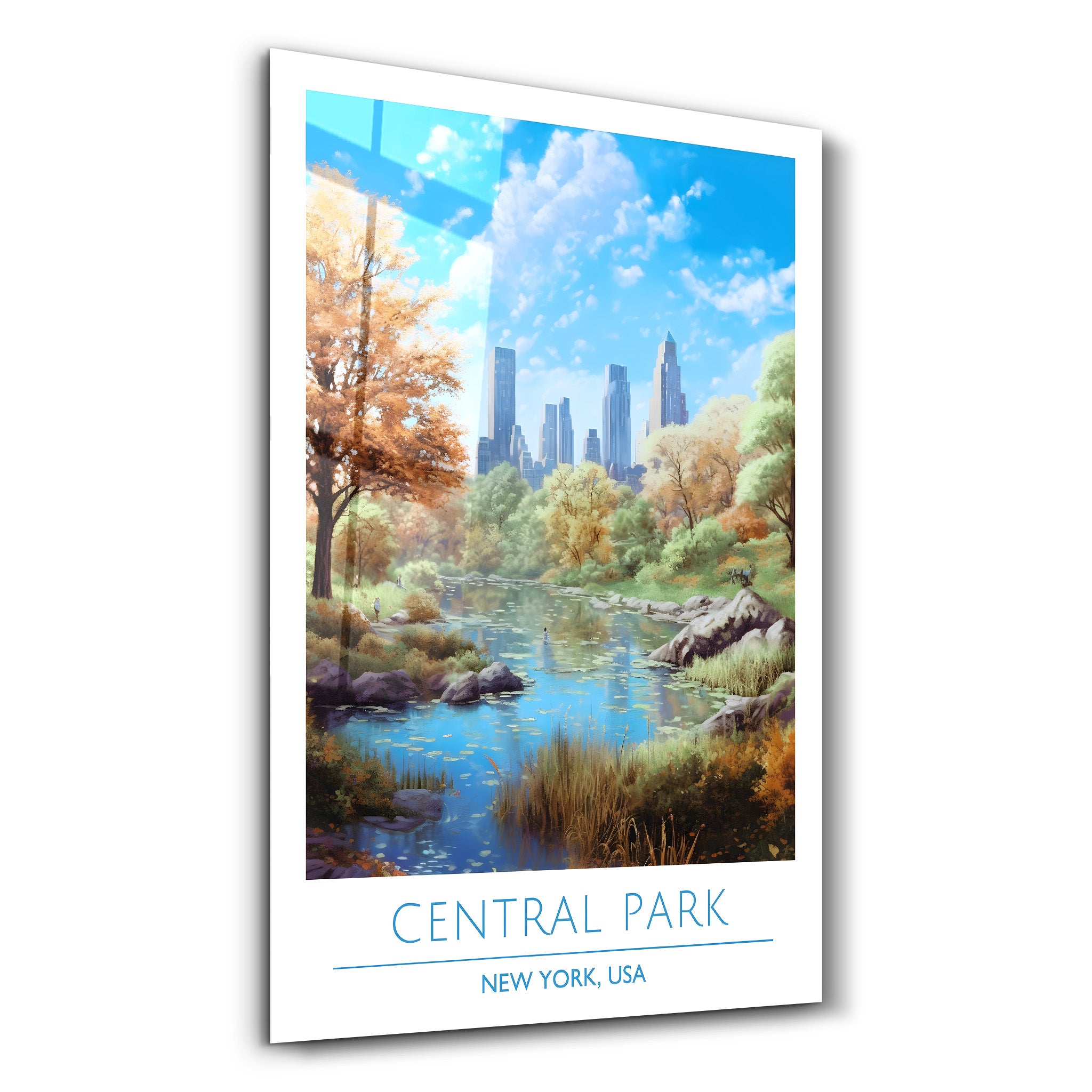 Central Park-New York USA-Affiches de voyage | Art mural en verre