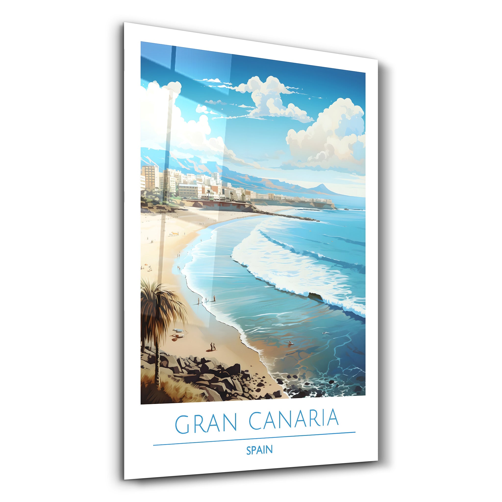 Gran Canaria Spanien-Reiseposter | <tc>Glasbild</tc>