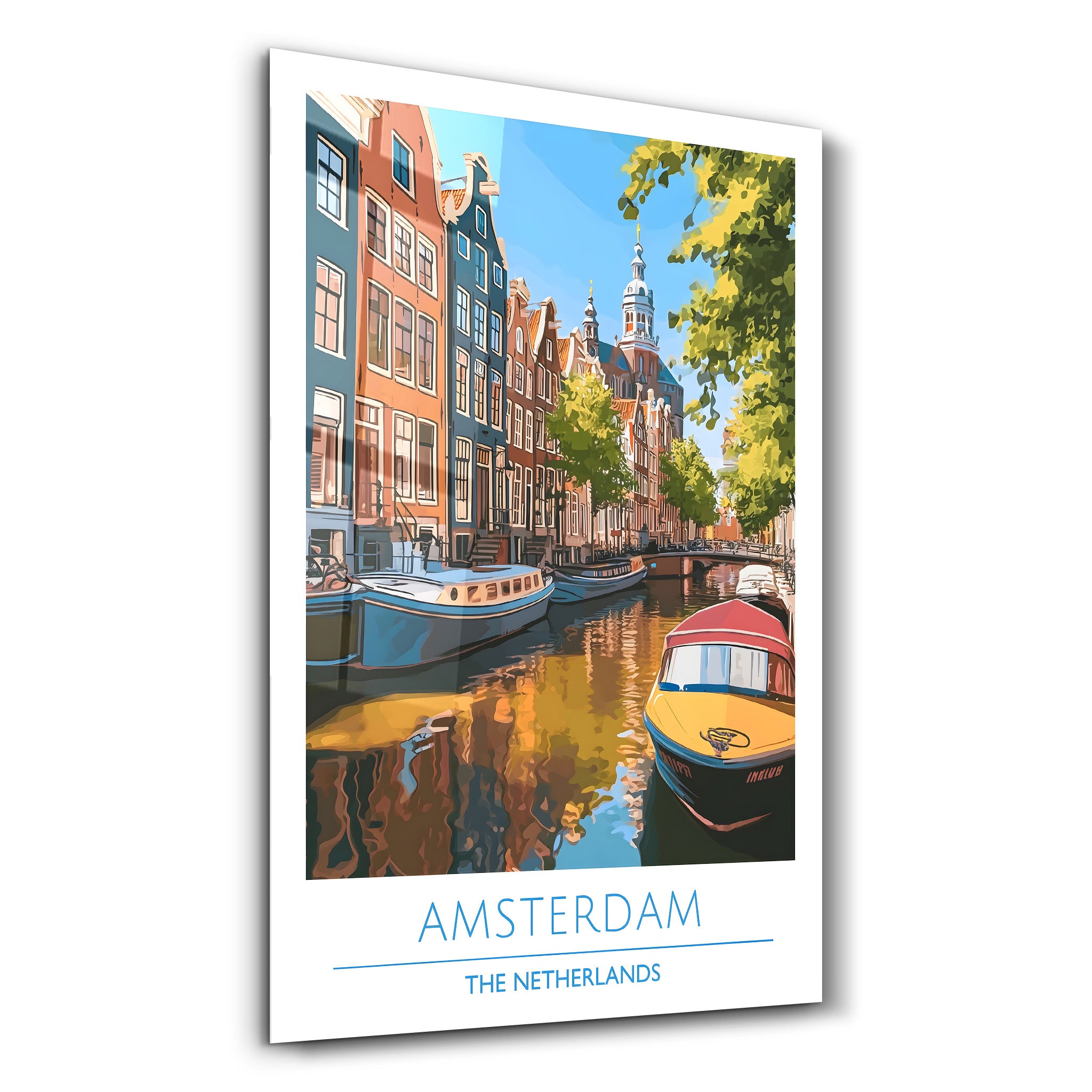 Amsterdam Die Niederlande-Reiseposter | <tc>Glasbild</tc>