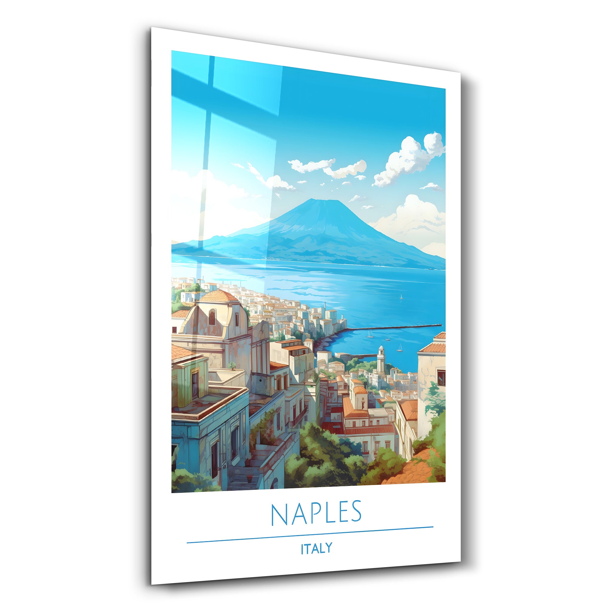 Naples Italie-Affiches de voyage | Art mural en verre