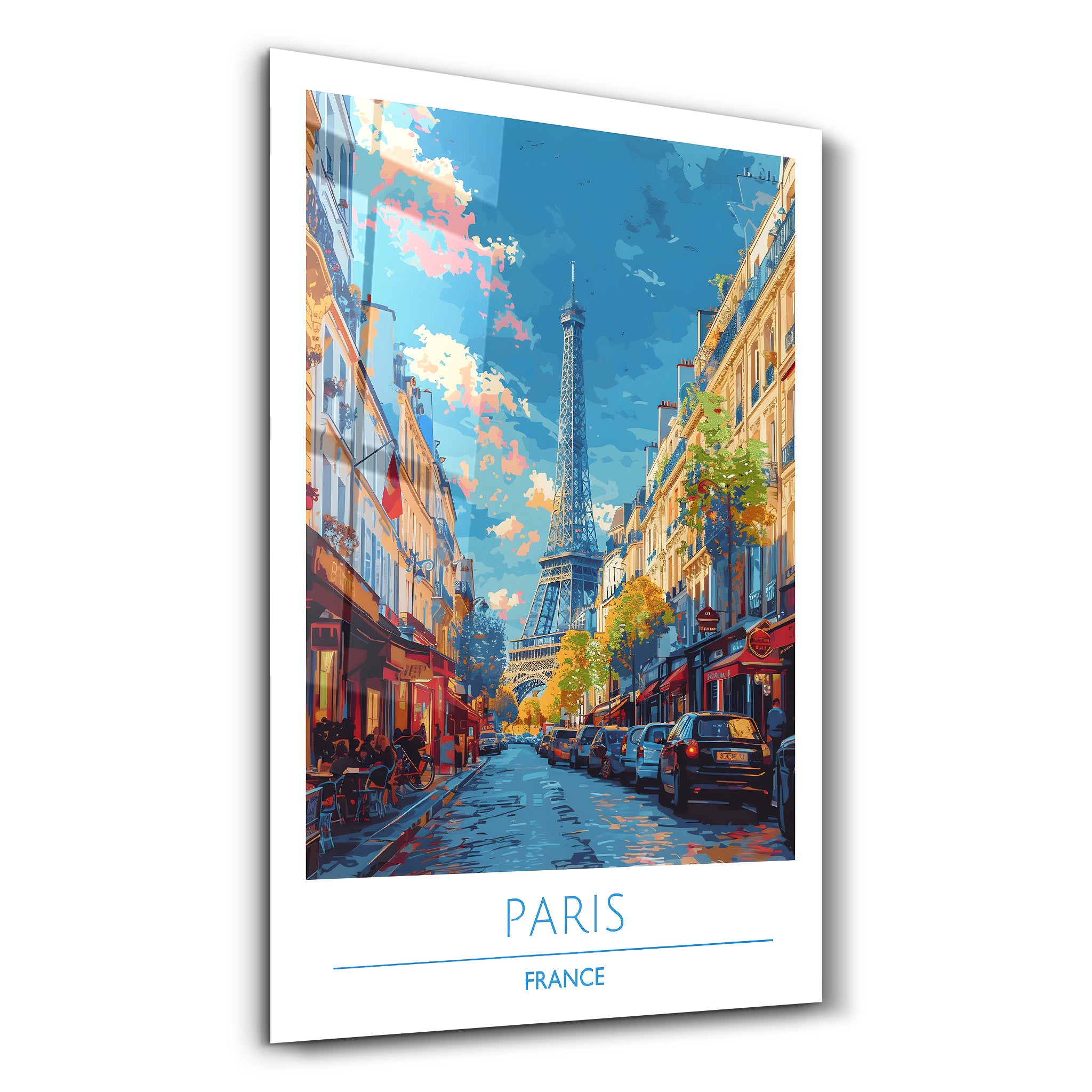 Paris France-Affiches de voyage | Art mural en verre