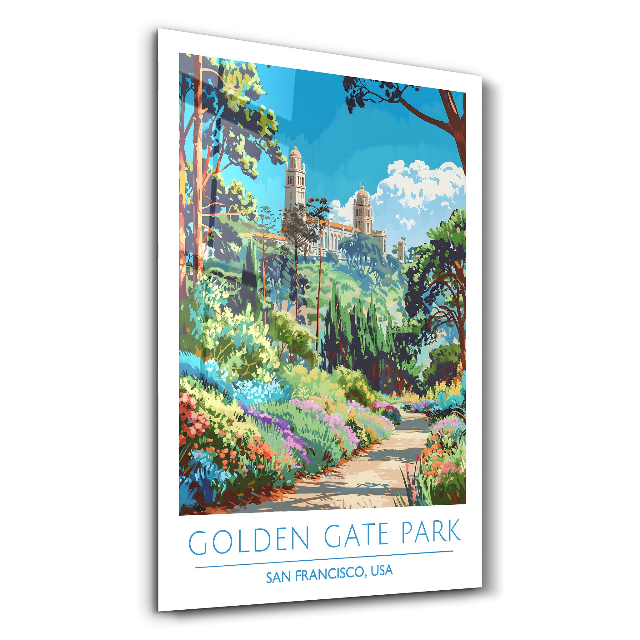 Golden Gate Park-San Francisco USA-Reiseposter | <tc>Glasbild</tc>