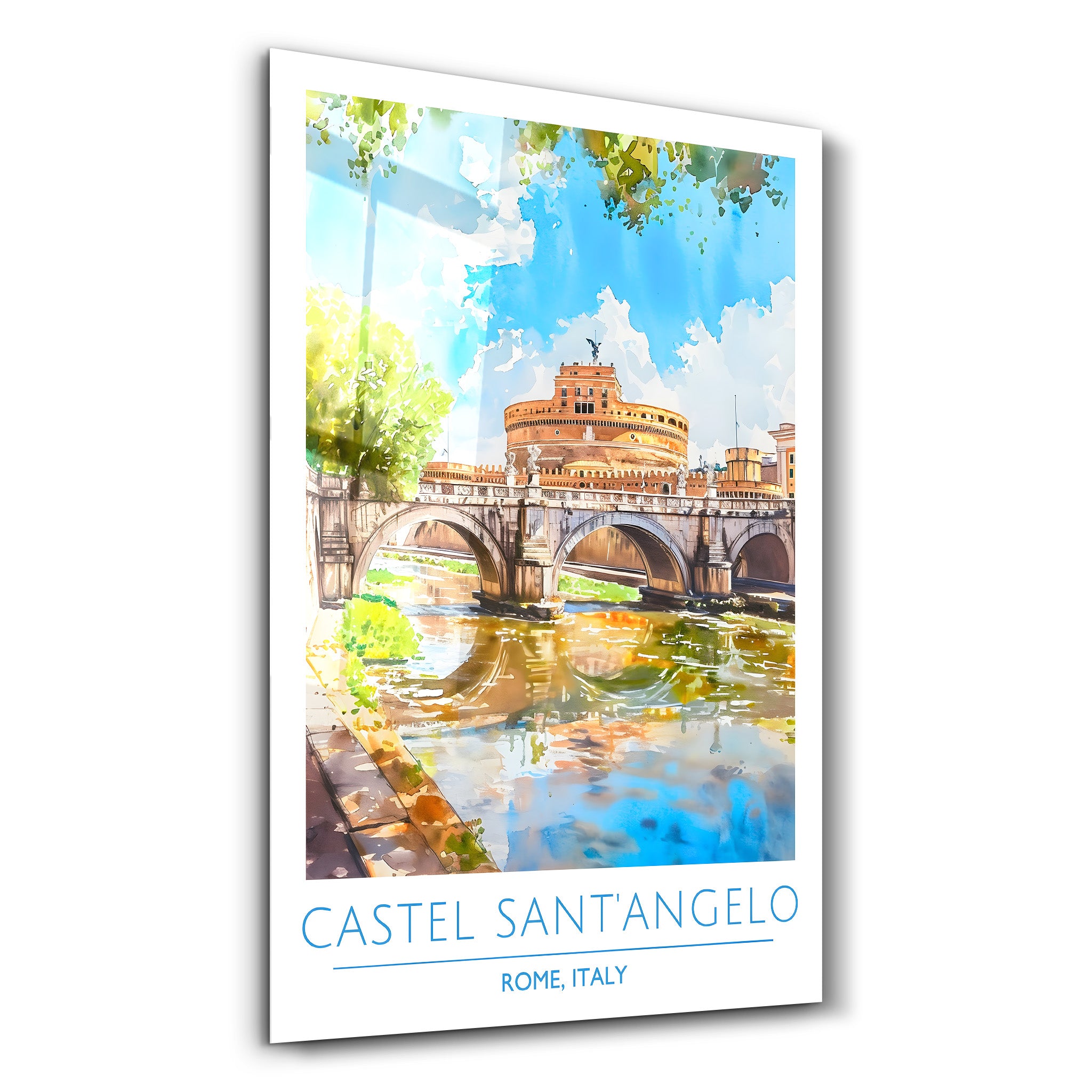 Castel Sant'Angelo-Rome Italie-Affiches de voyage | Art mural en verre