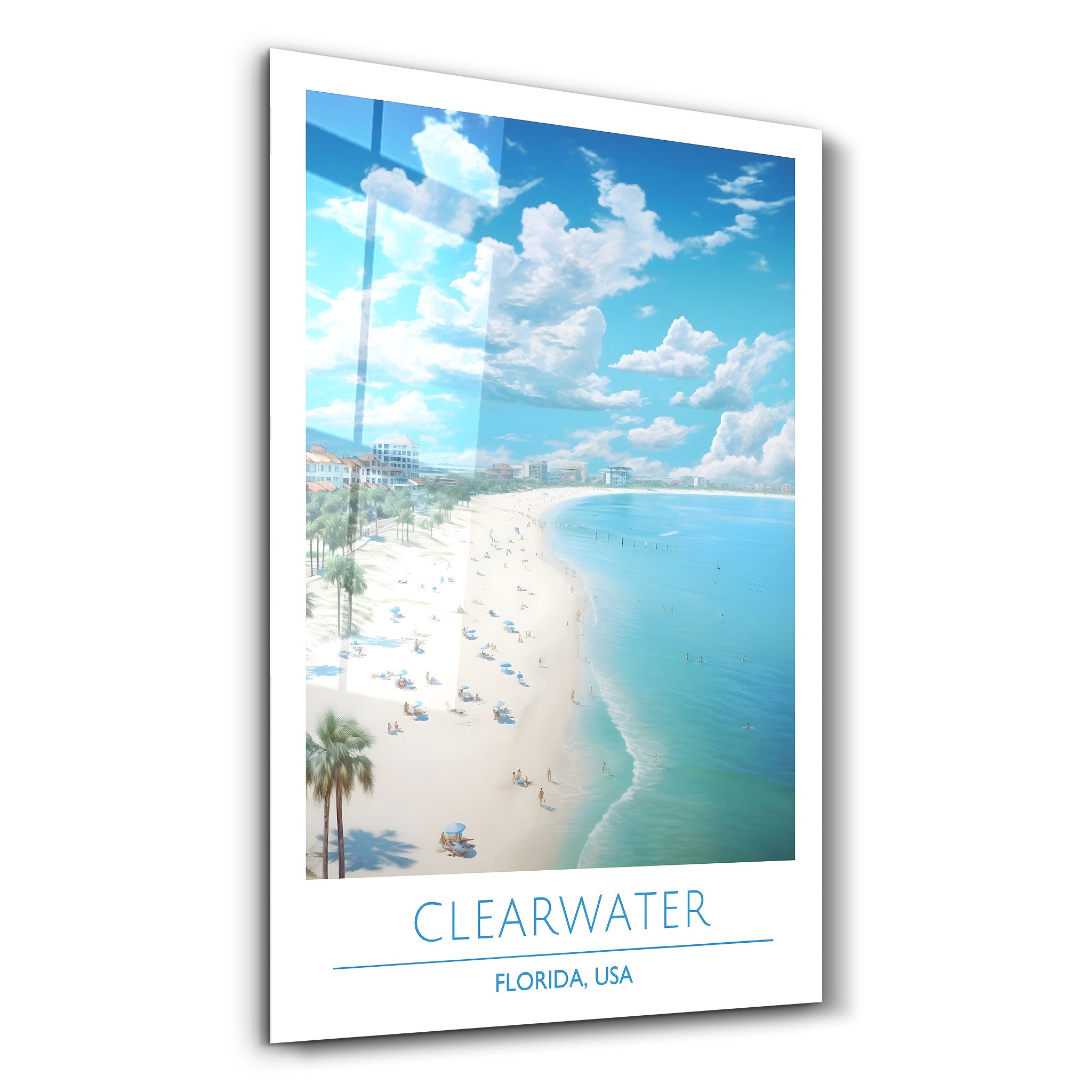 Clearwater-Florida USA-Reiseposter | <tc>Glasbild</tc>