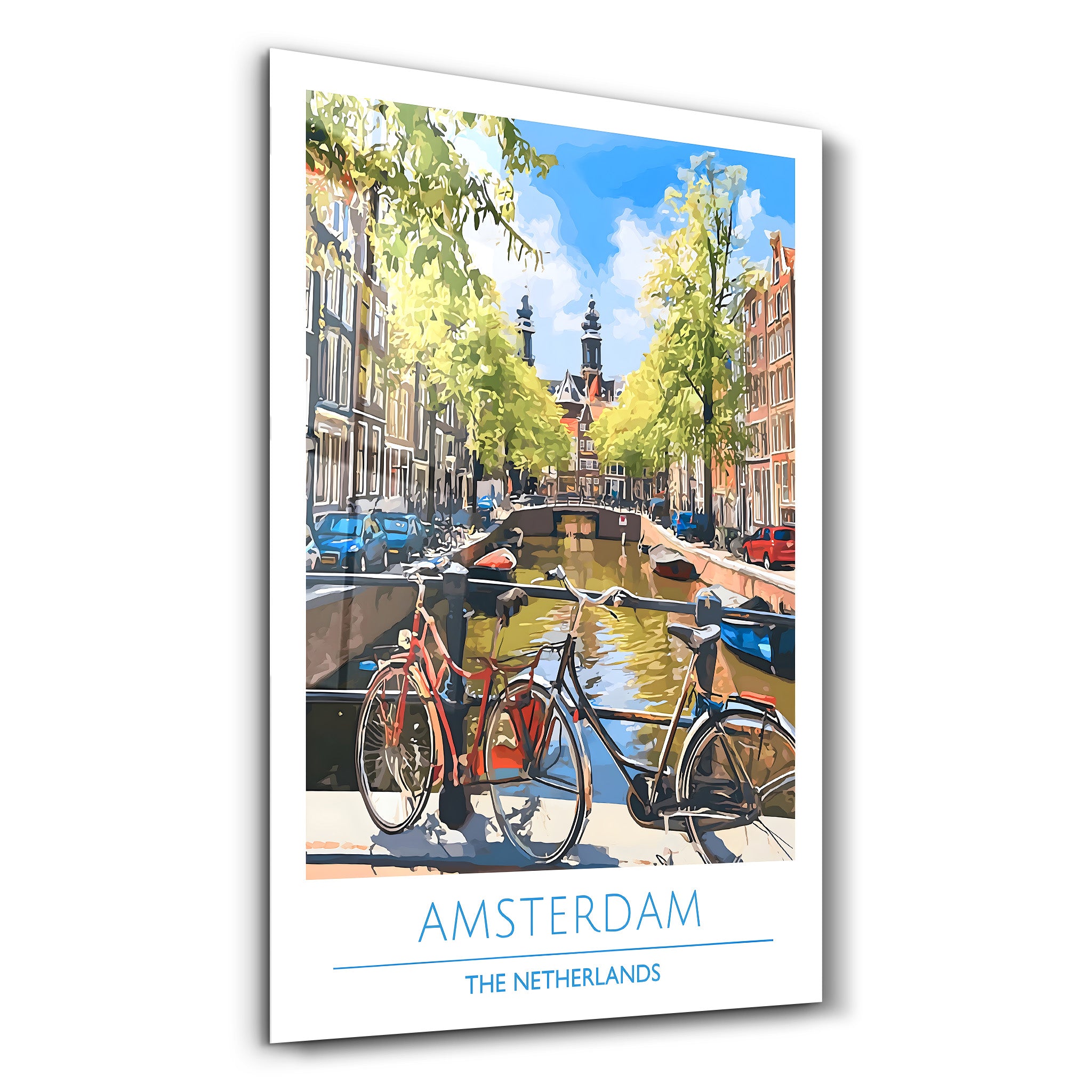 Amsterdam Die Niederlande-Reiseposter | <tc>Glasbild</tc>