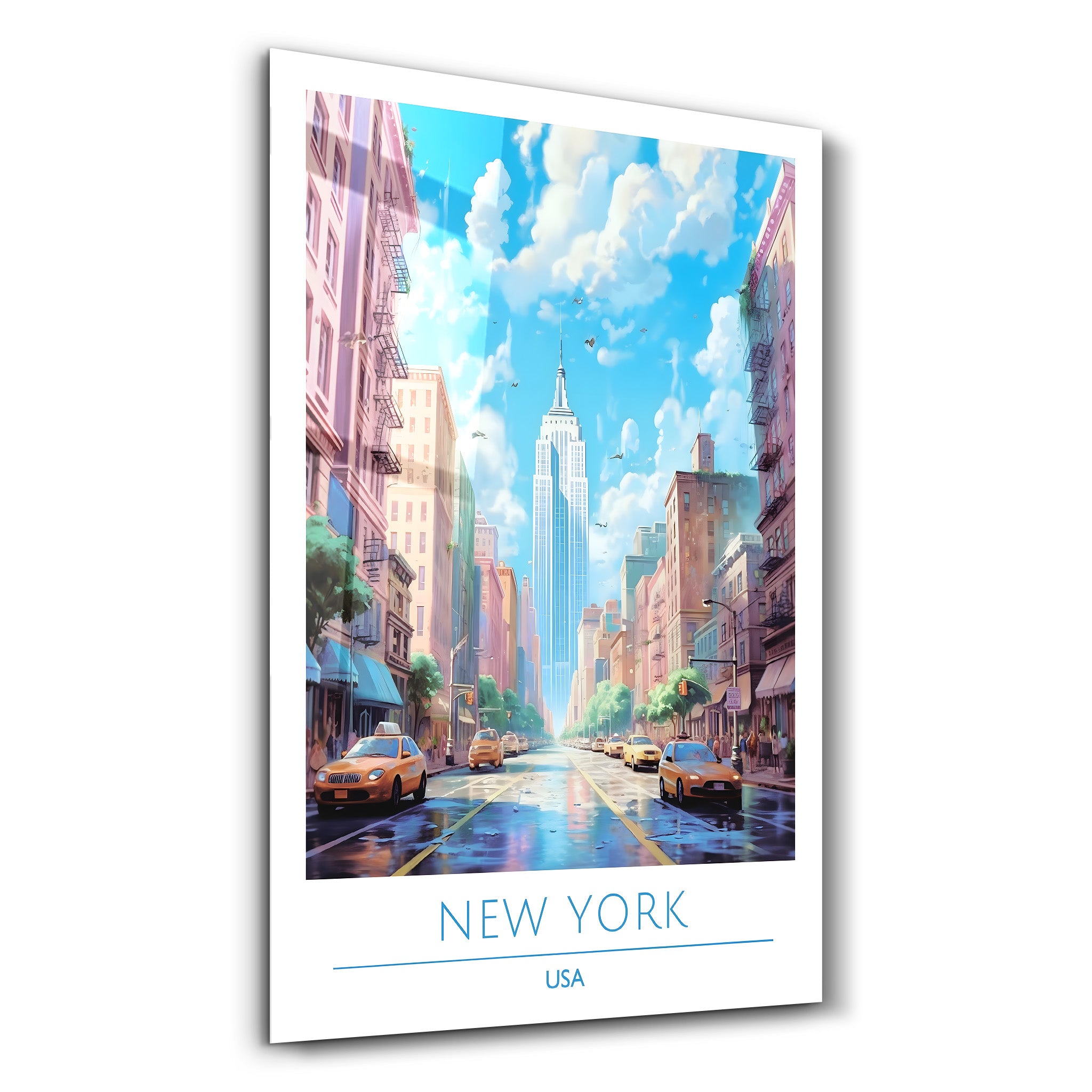 New York USA-Reiseposter | <tc>Glasbild</tc>