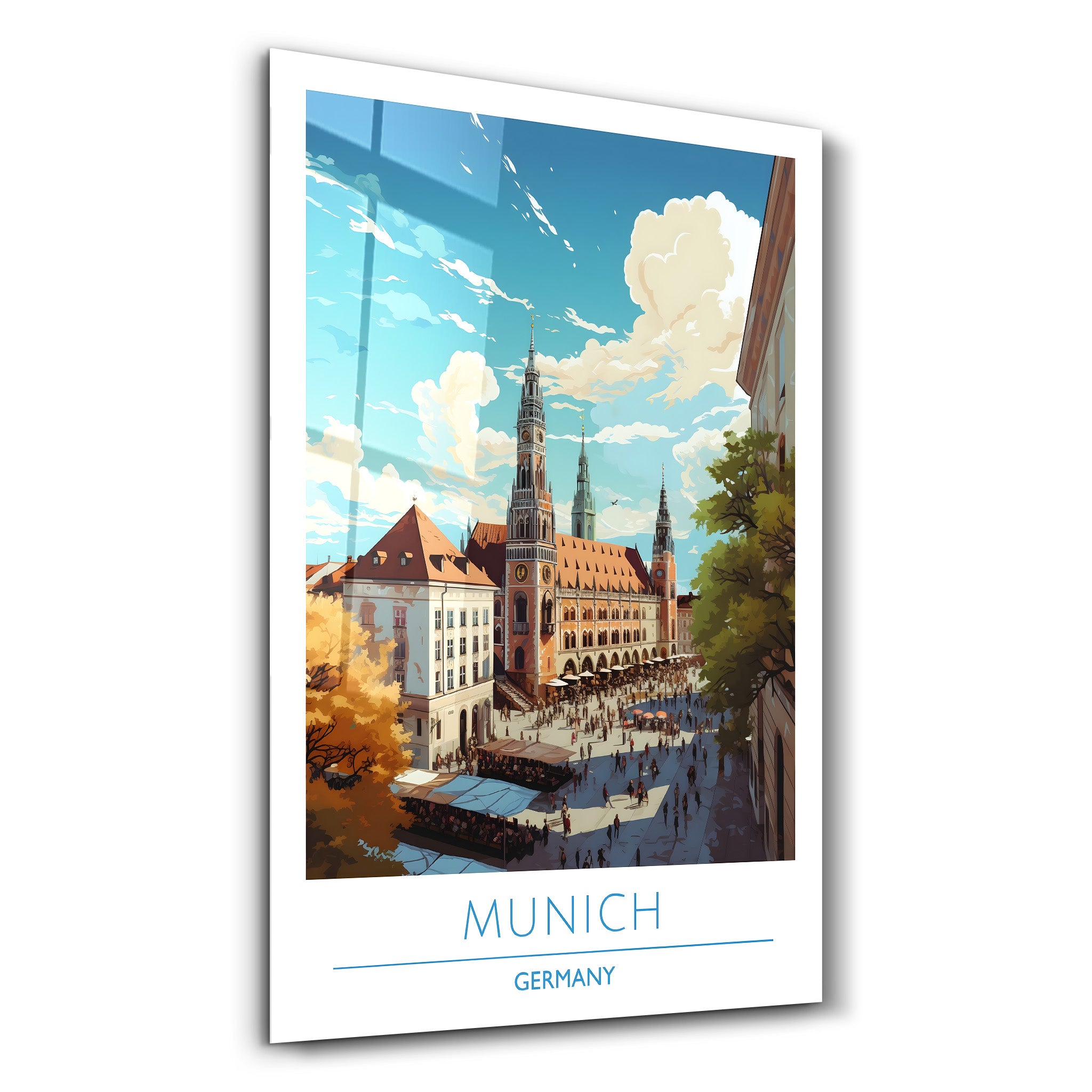 München Deutschland-Reiseposter | <tc>Glasbild</tc>