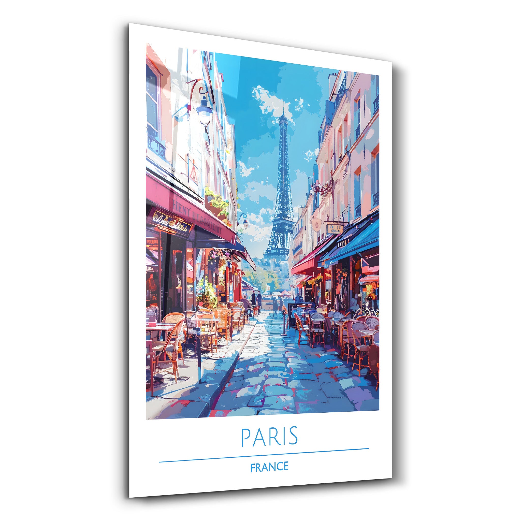 Paris Frankreich-Reiseposter | <tc>Glasbild</tc>