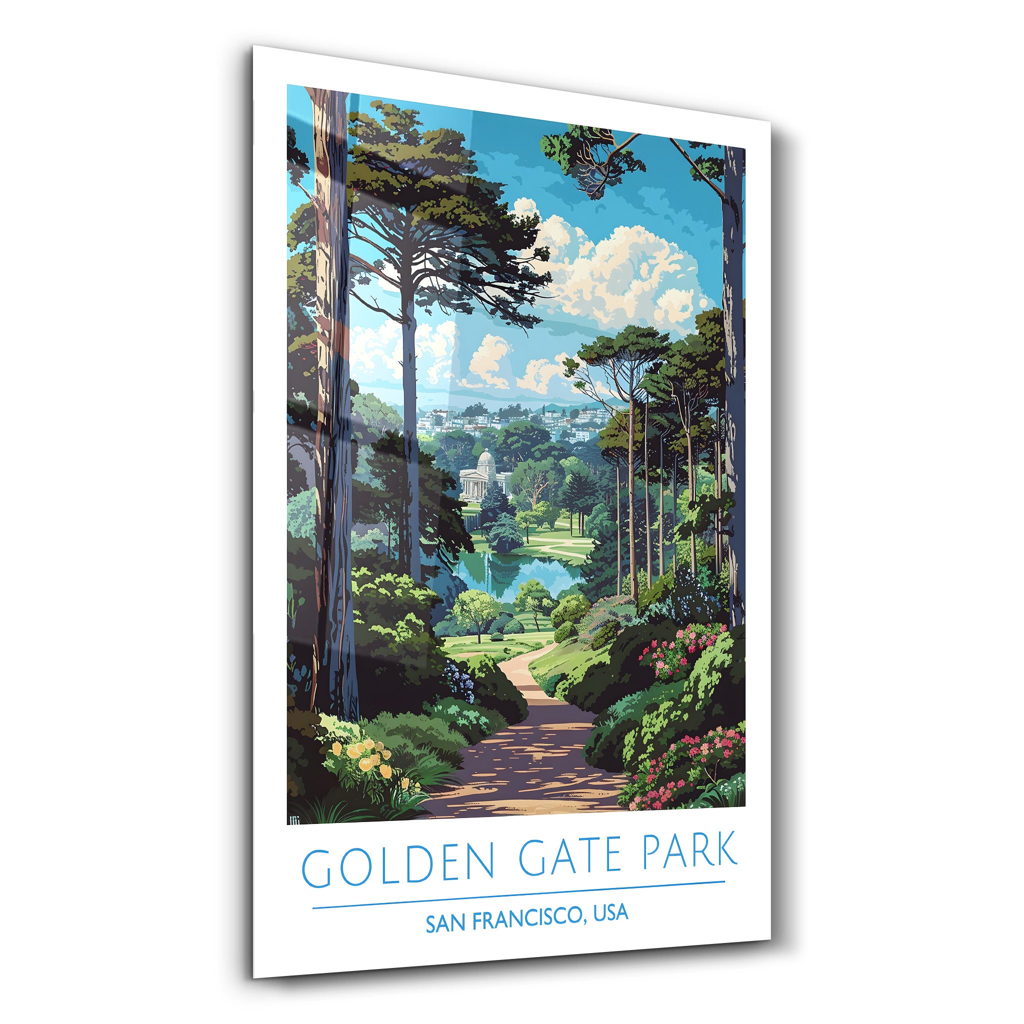 Golden Gate Park-San Francisco USA-Reiseposter | <tc>Glasbild</tc>