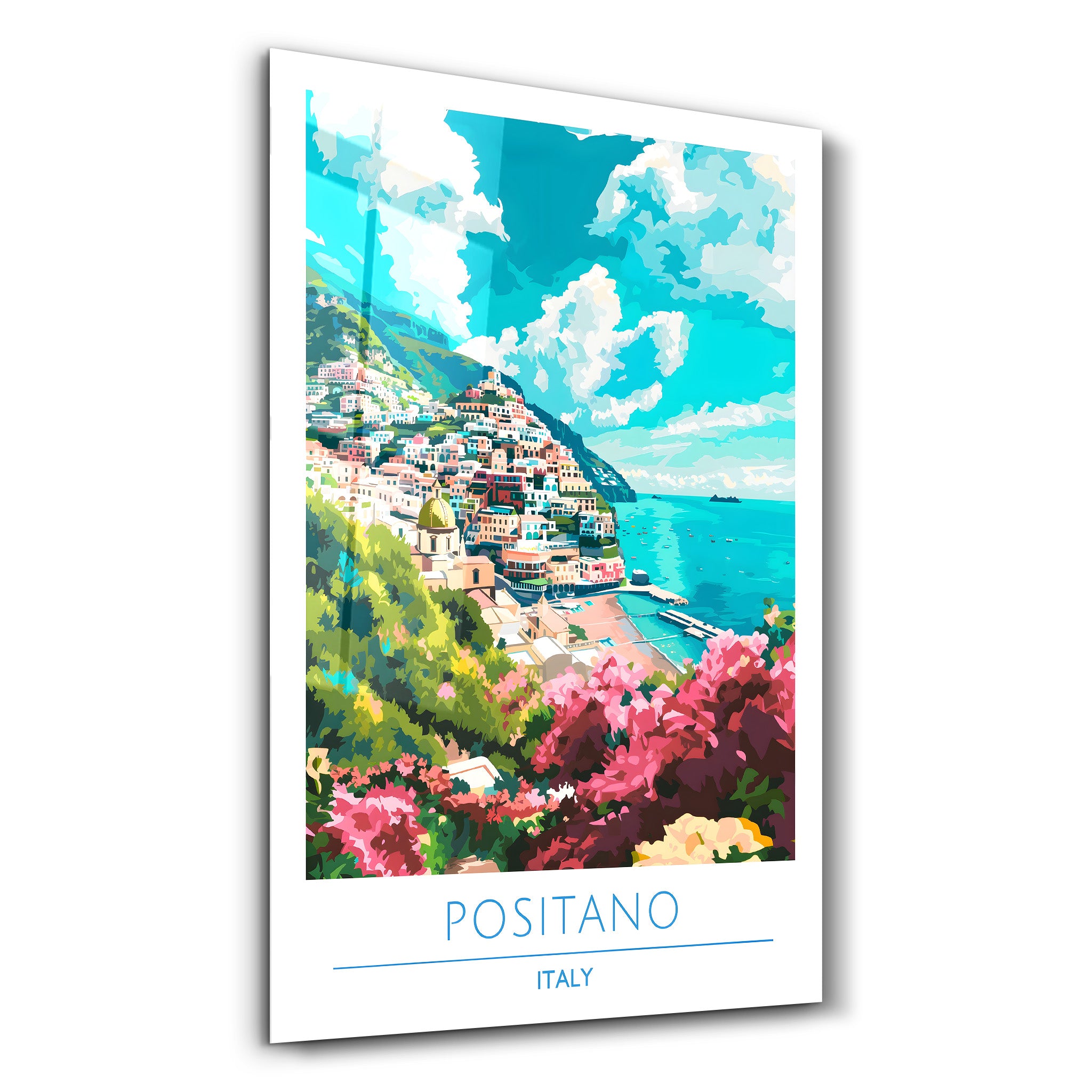 Positano Italien-Reiseposter | <tc>Glasbild</tc>