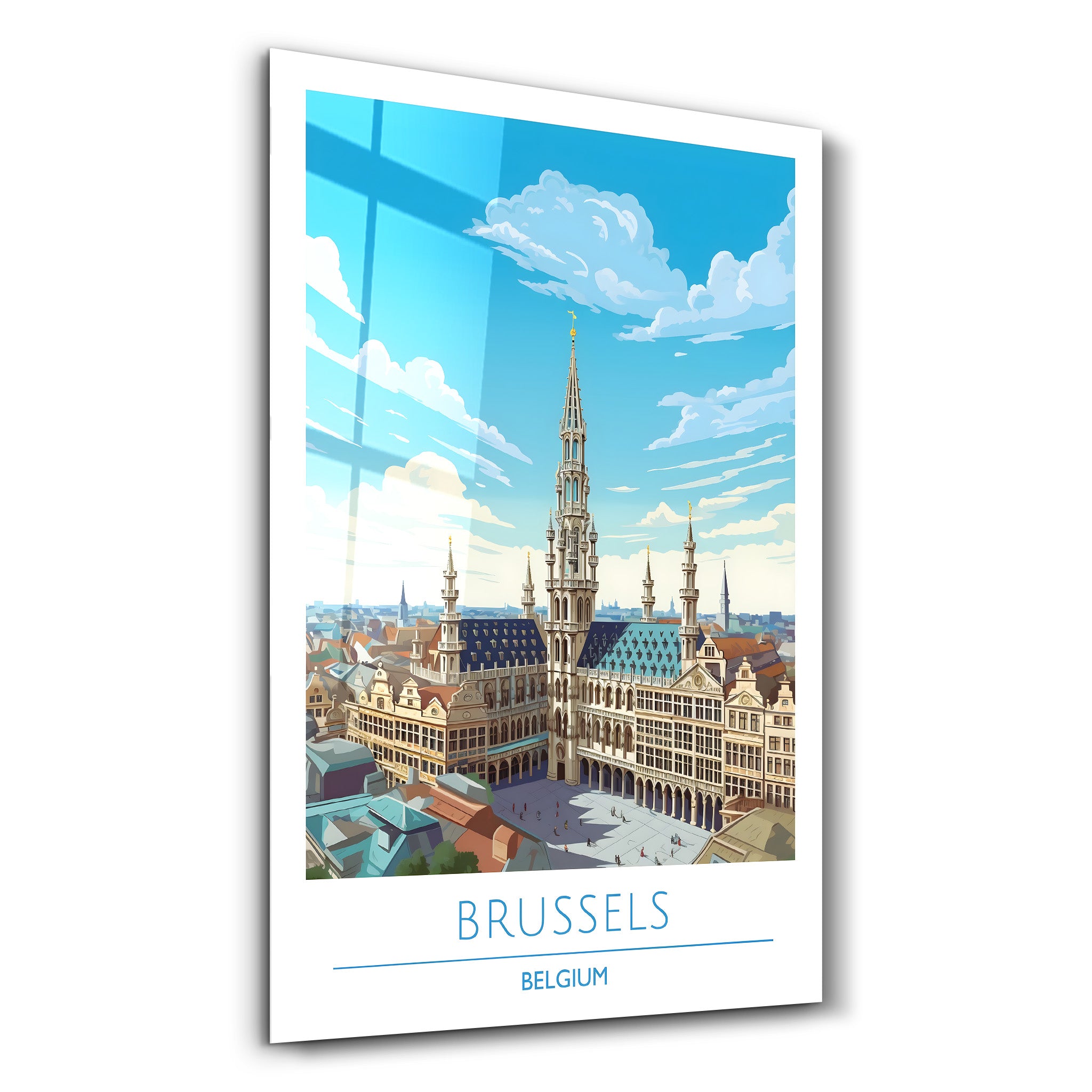 Brüssel Belgien-Reiseposter | <tc>Glasbild</tc>