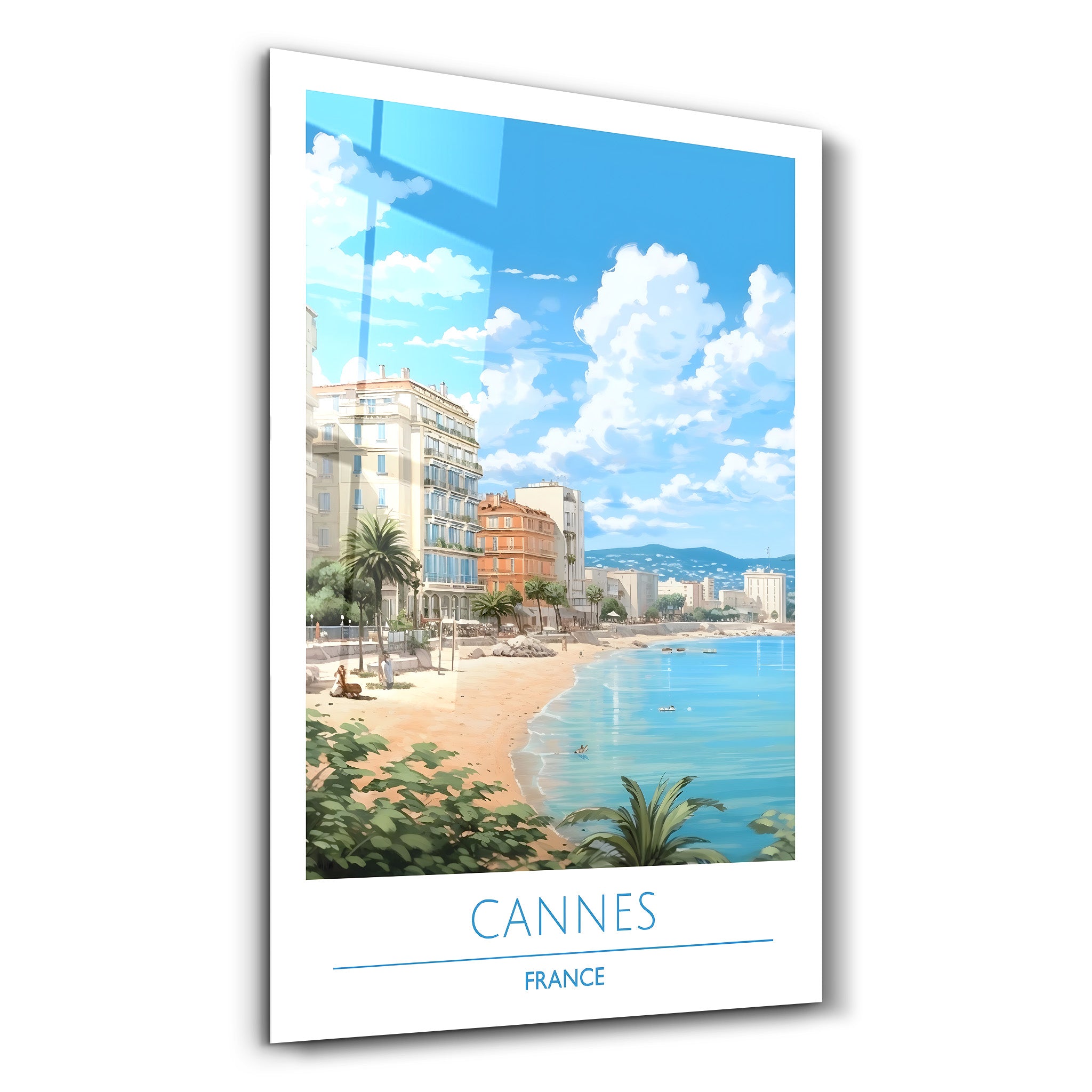 Cannes Frankreich-Reiseposter | <tc>Glasbild</tc>