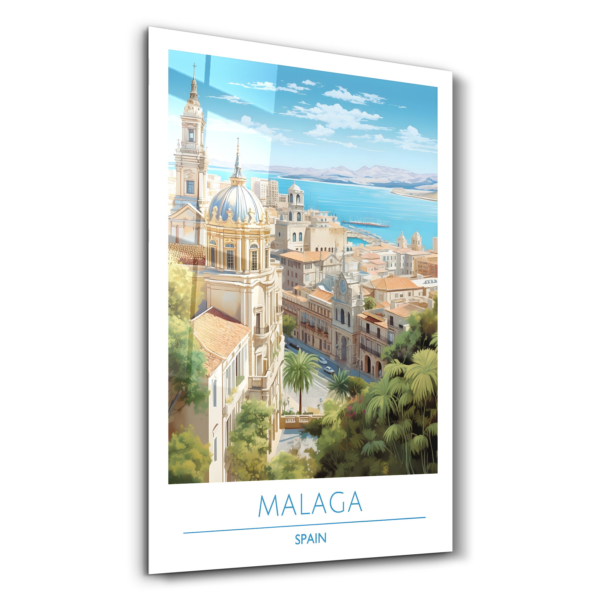 Malaga Spain-Travel Posters | Glass Wall Art