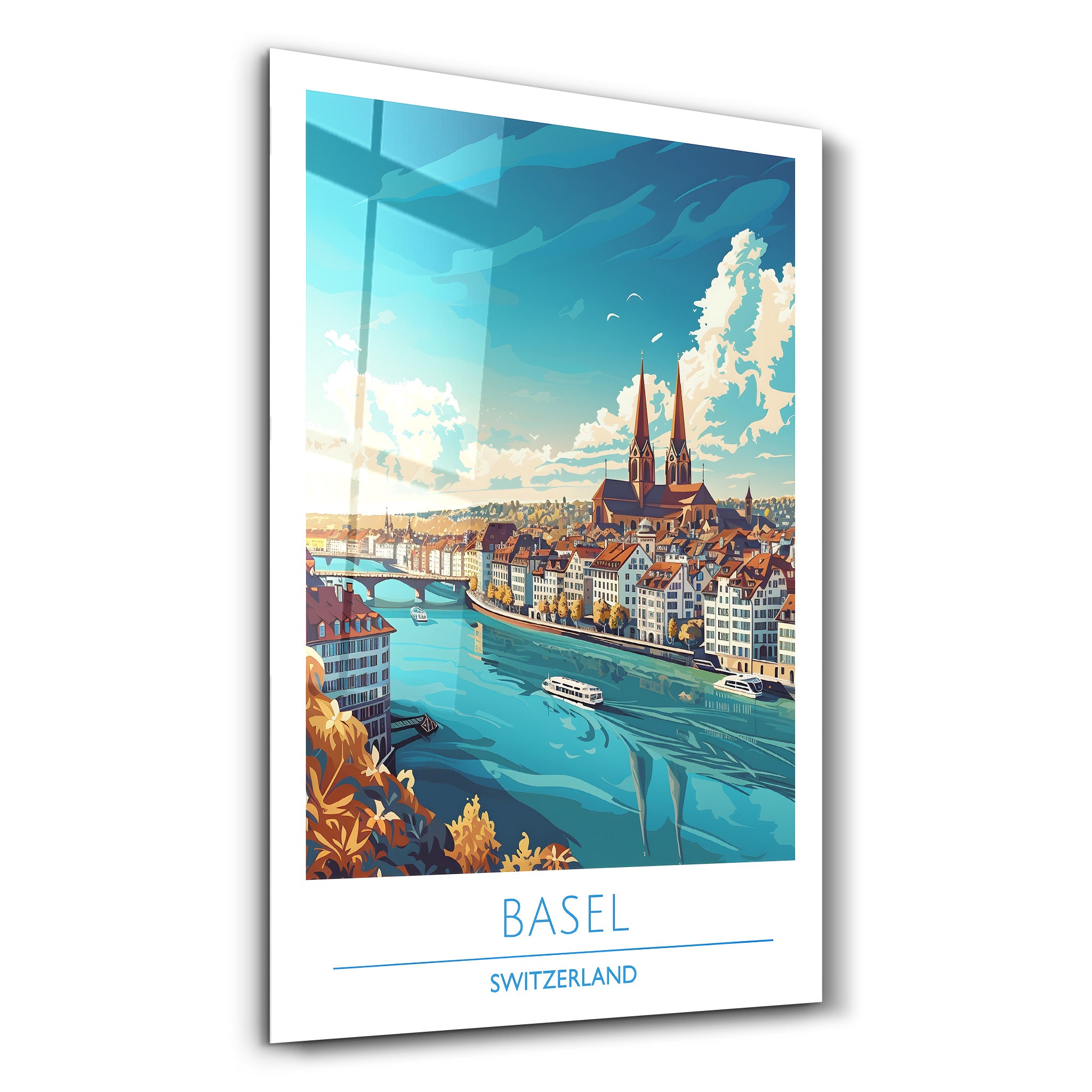 Basel Schweiz-Reiseposter | <tc>Glasbild</tc>