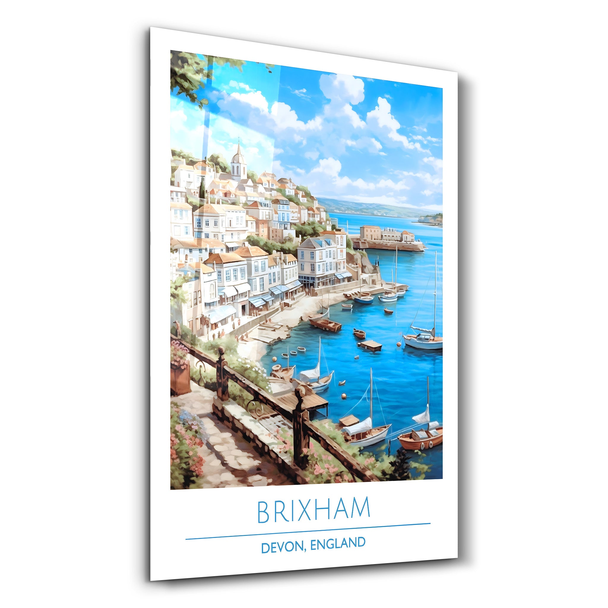 Brixham-Devon Angleterre-Affiches de voyage | Art mural en verre