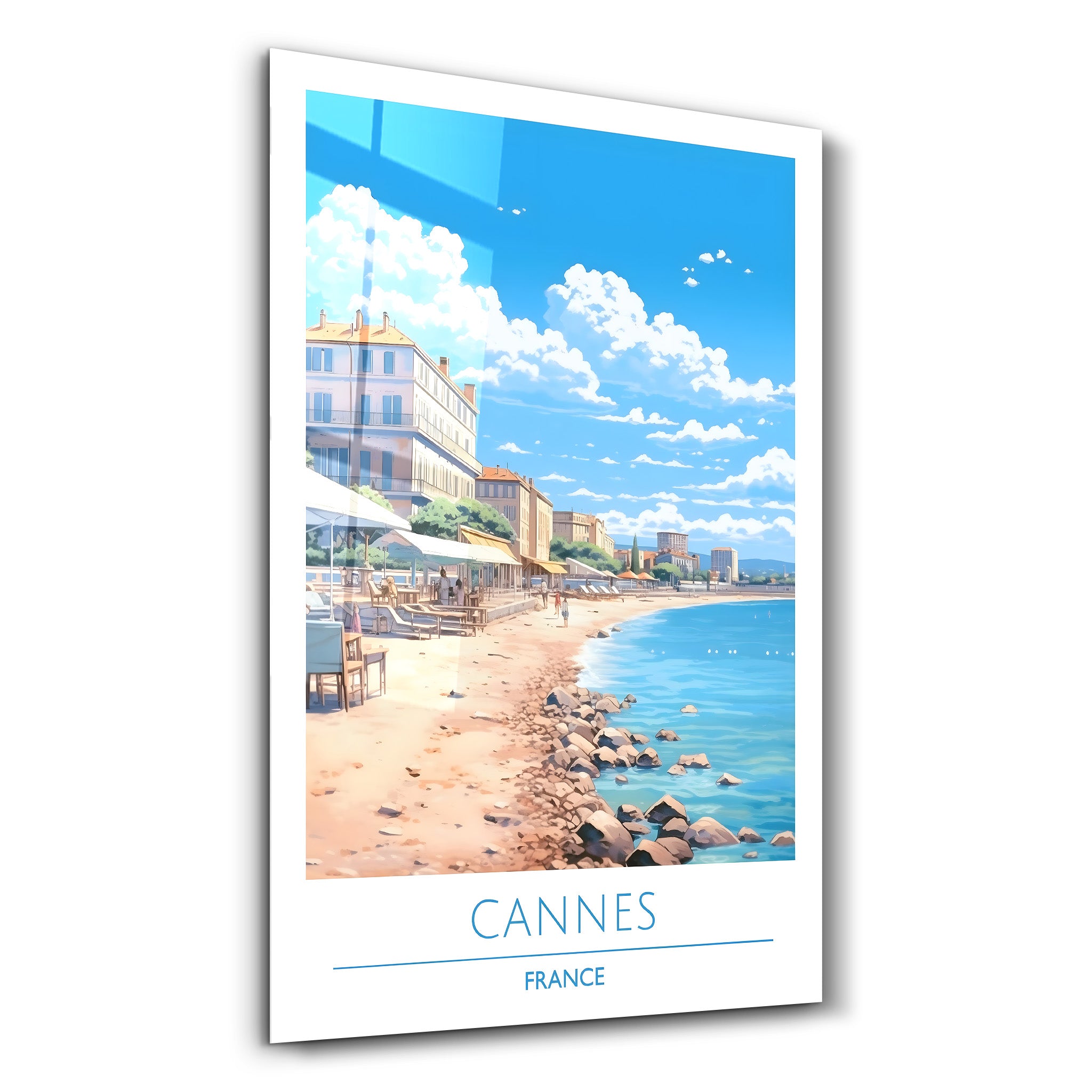 Cannes France-Affiches de voyage | Art mural en verre