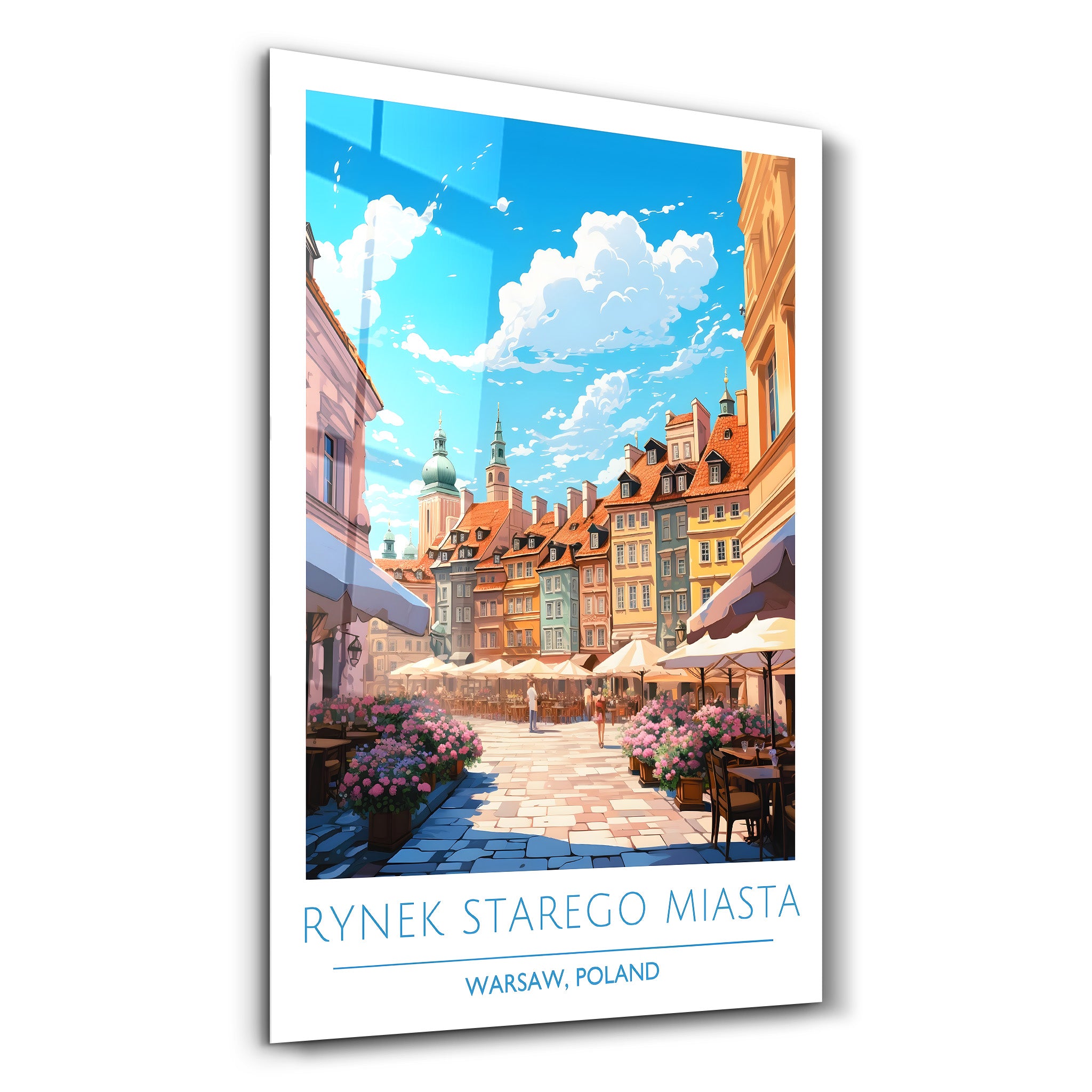 Rynek Starego Miasta-Warschau Polen-Reiseposter | <tc>Glasbild</tc>