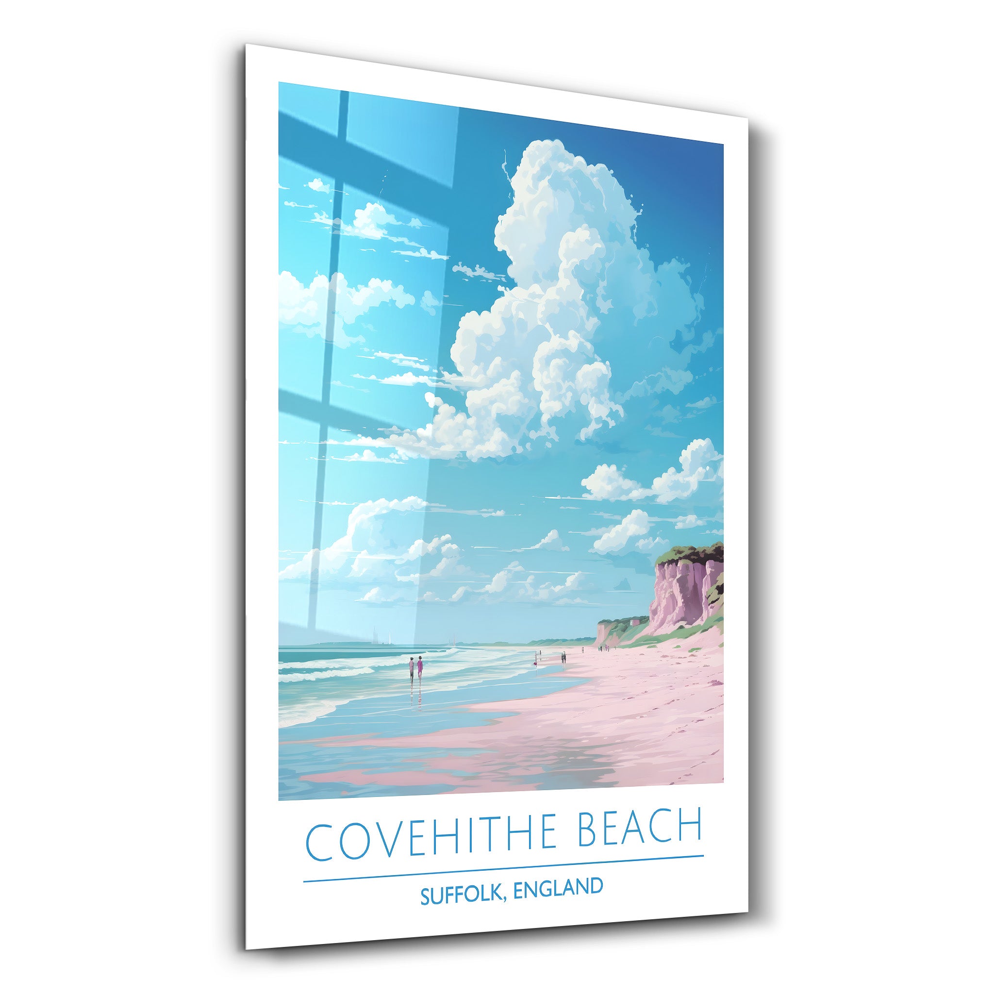 Covehithe Beach-Suffolk Angleterre-Affiches de voyage | Art mural en verre