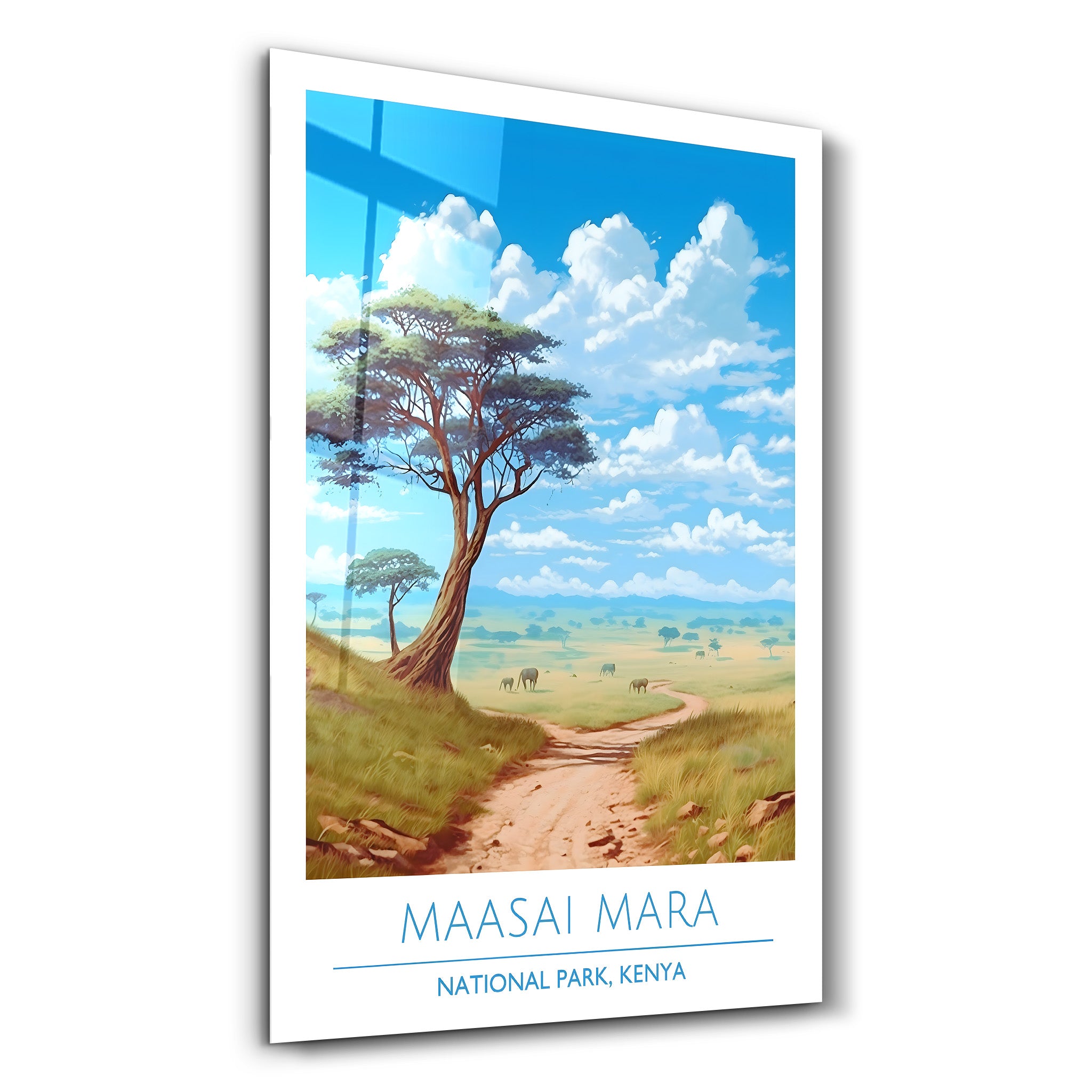 Masai Mara- Nationalpark Kenia-Reiseposter | <tc>Glasbild</tc>