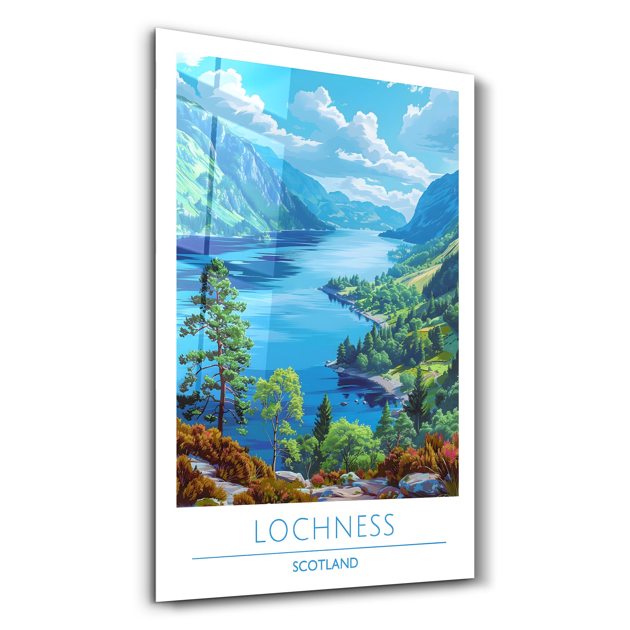 Lochness Schottland-Reiseposter | <tc>Glasbild</tc>