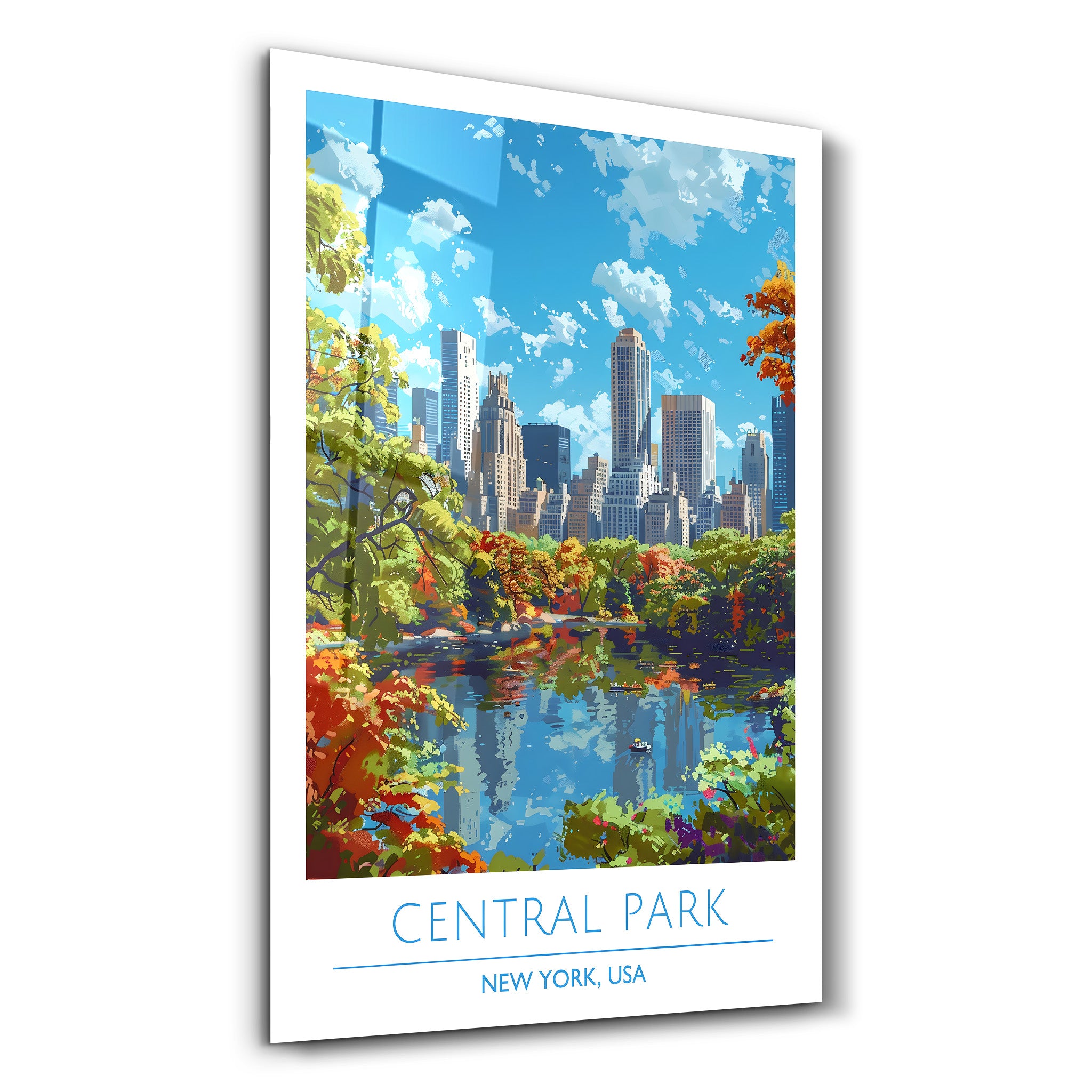 Central Park-New York USA-Reiseposter | <tc>Glasbild</tc>