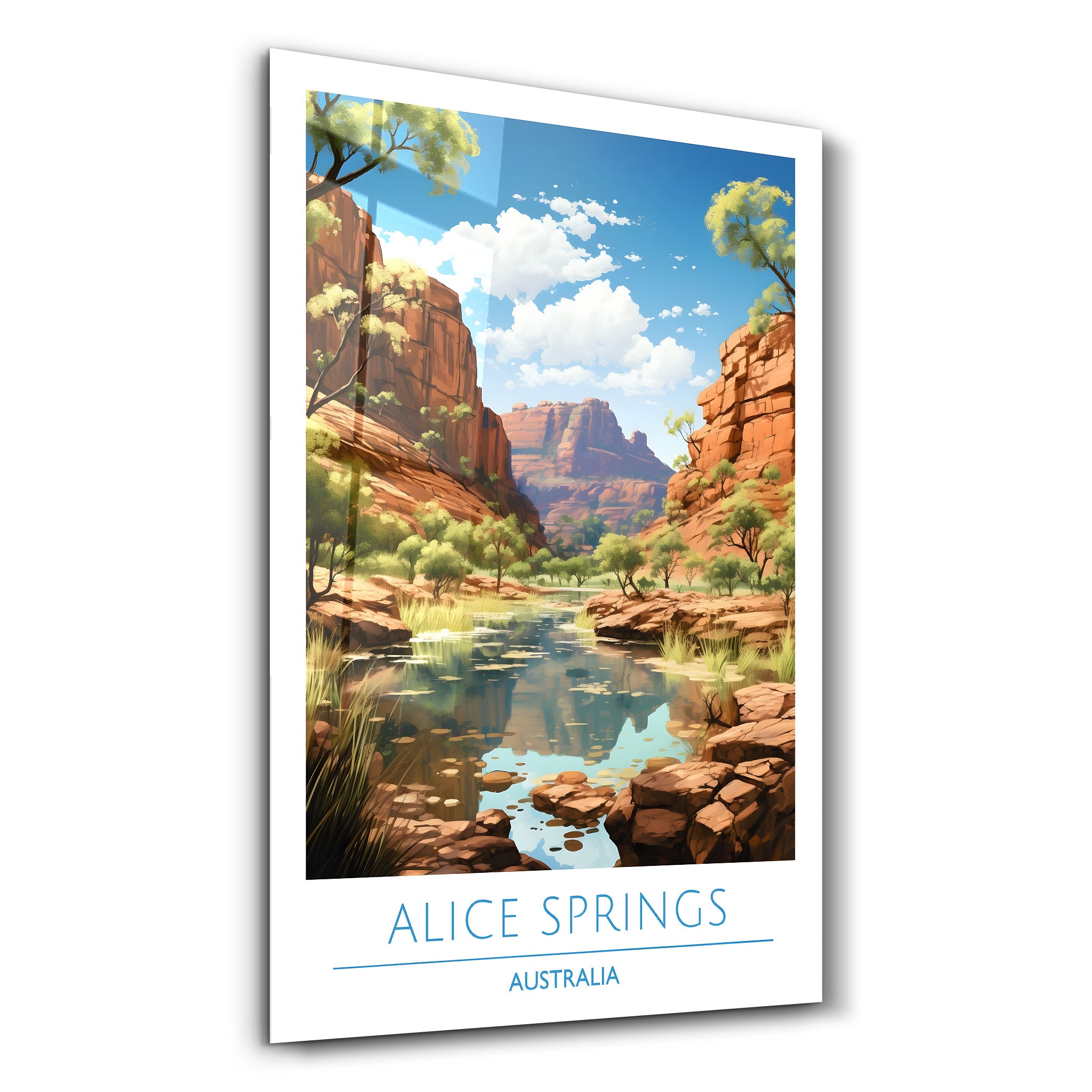 Alice Springs Australien-Reiseposter | <tc>Glasbild</tc>