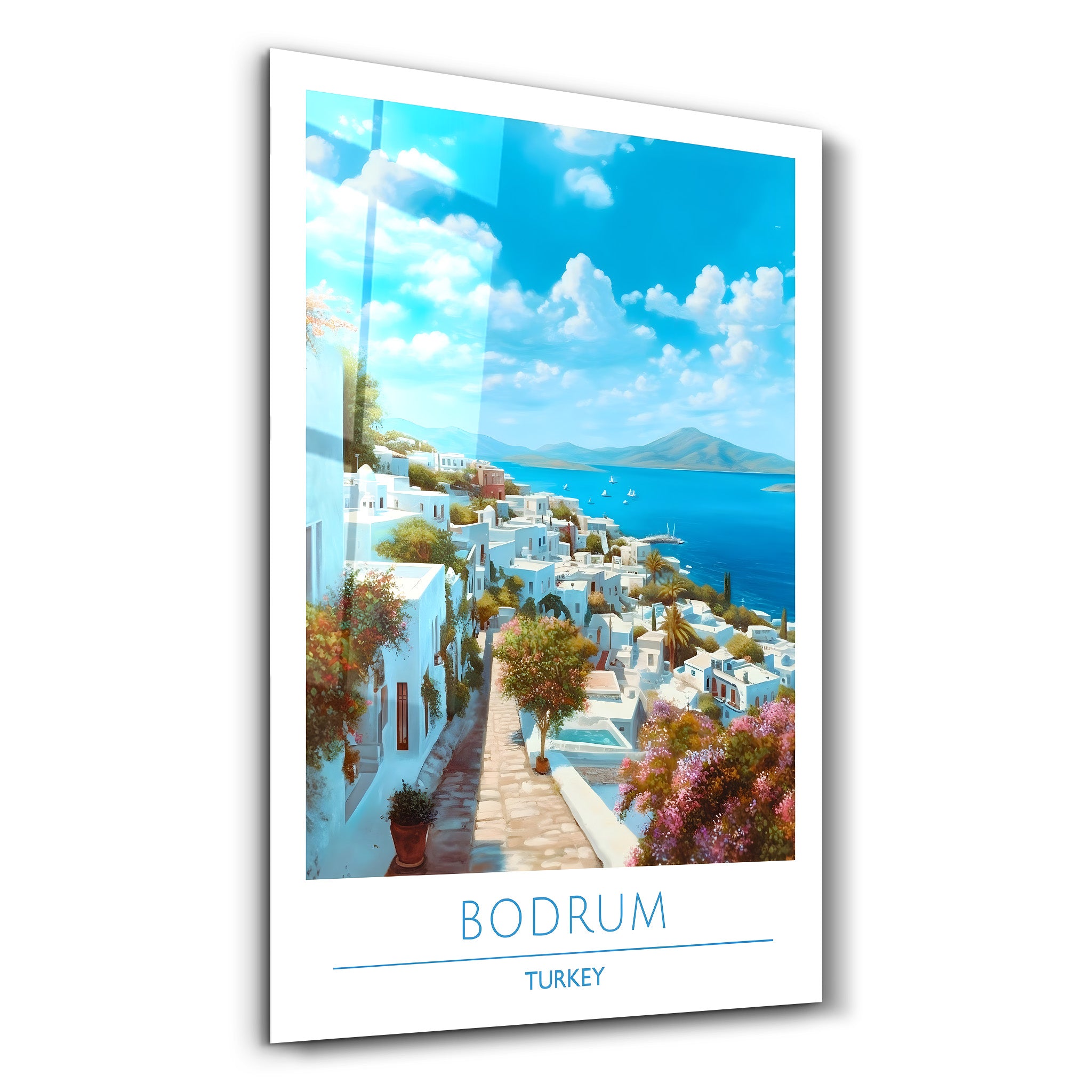 Bodrum Türkei-Reiseposter | <tc>Glasbild</tc>