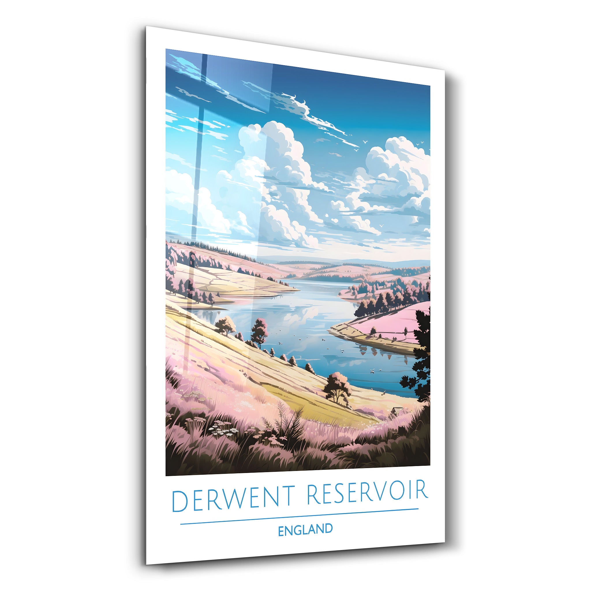 Derwent Reservoir Angleterre-Affiches de voyage | Art mural en verre