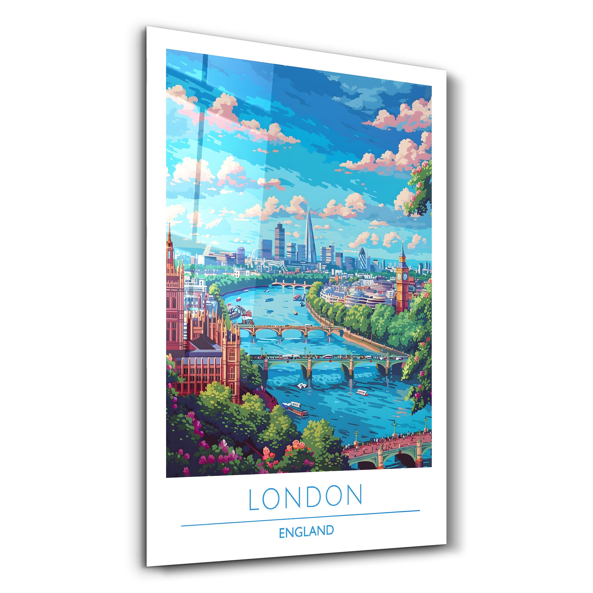 London England-Reiseposter | <tc>Glasbild</tc>