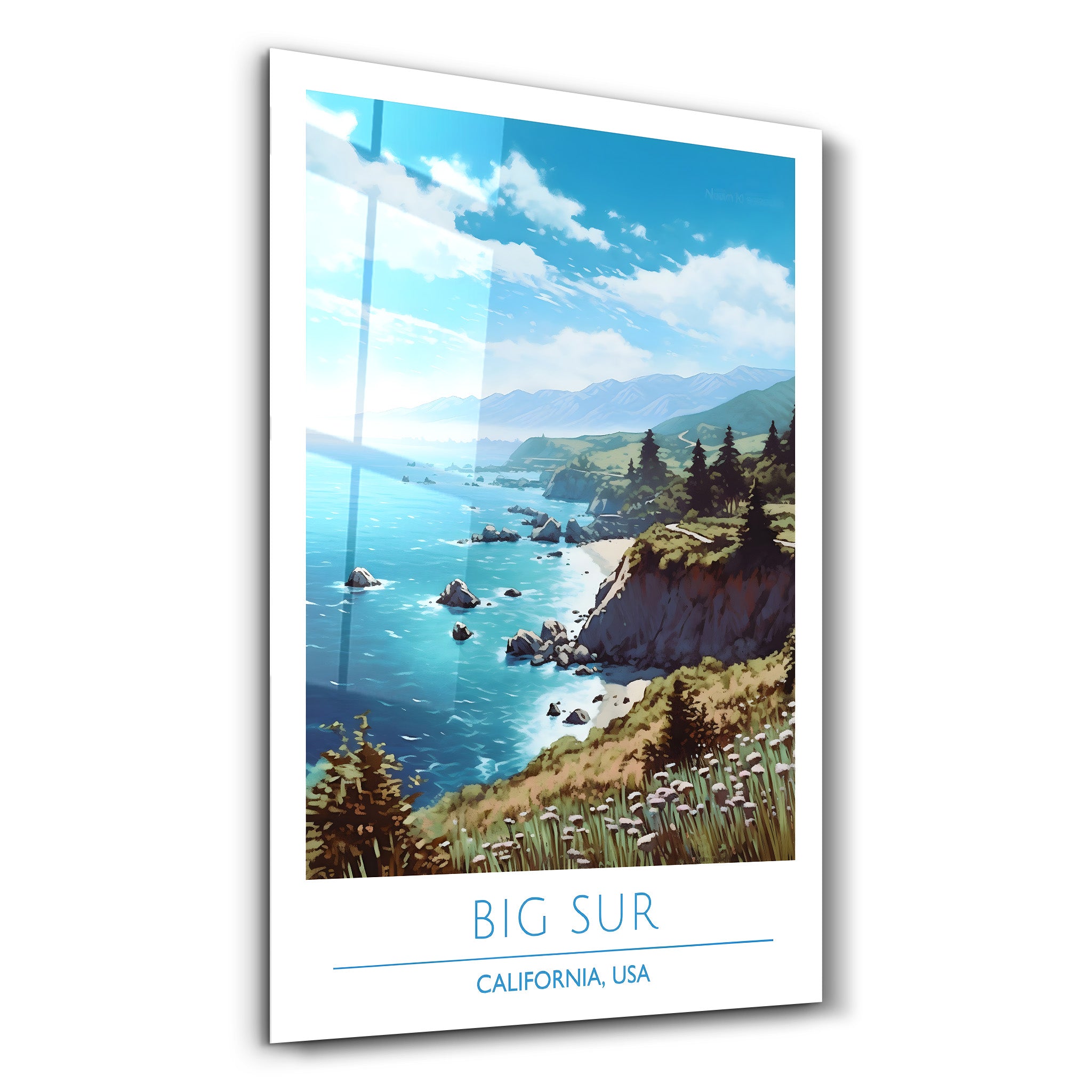 Big Sur-Californie USA-Affiches de voyage | Art mural en verre