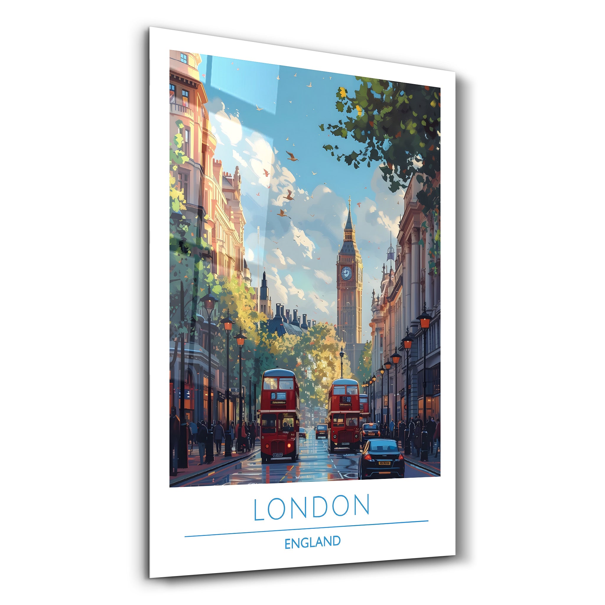 London England-Reiseposter | <tc>Glasbild</tc>