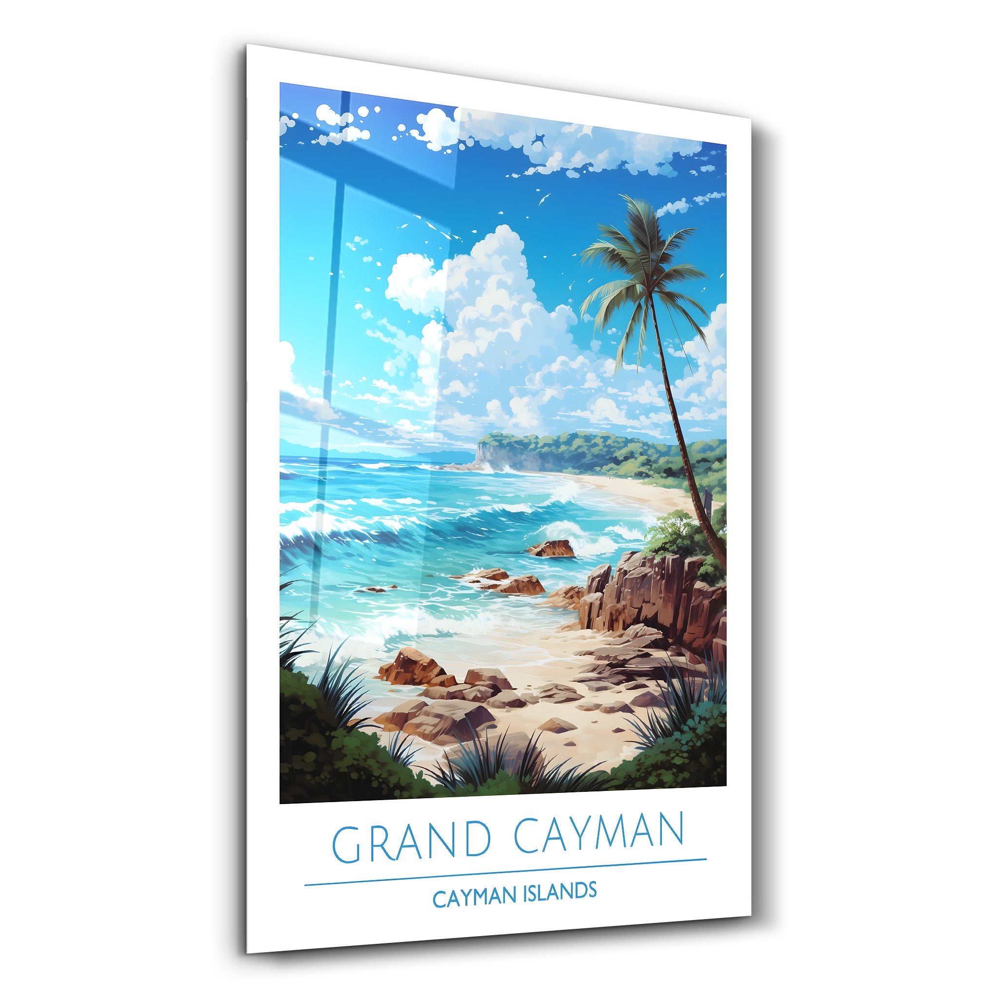 Grand Cayman Îles Caïmans-Affiches de voyage | Art mural en verre