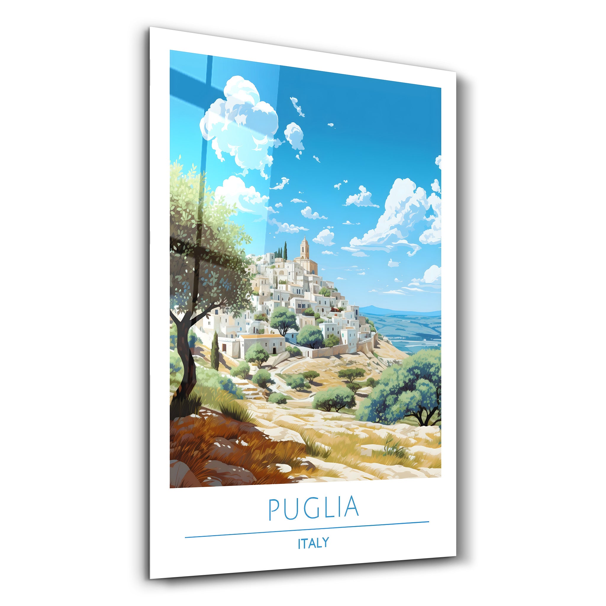 Apulien Italien-Reiseposter | <tc>Glasbild</tc>