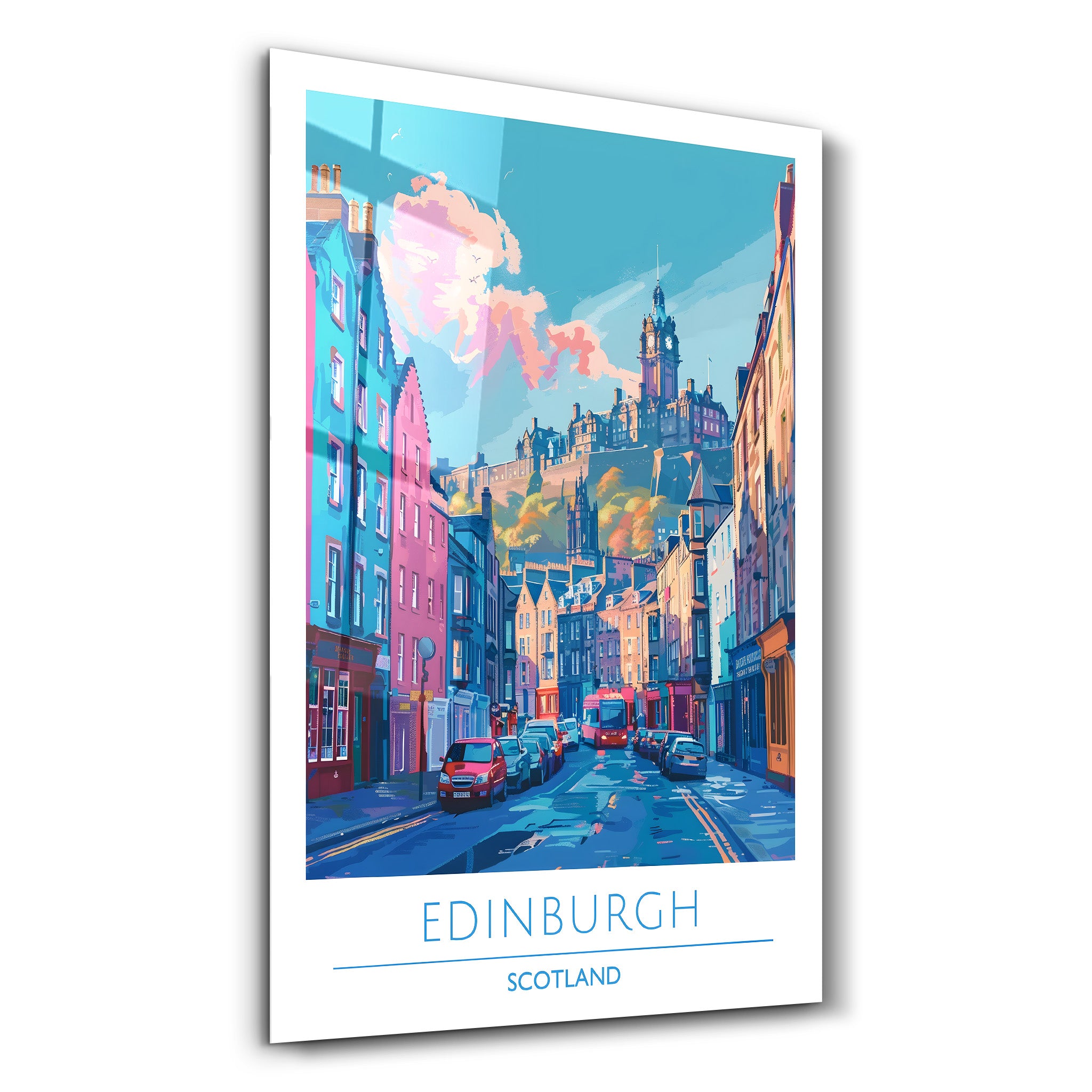 Edinburgh Schottland-Reiseposter | <tc>Glasbild</tc>