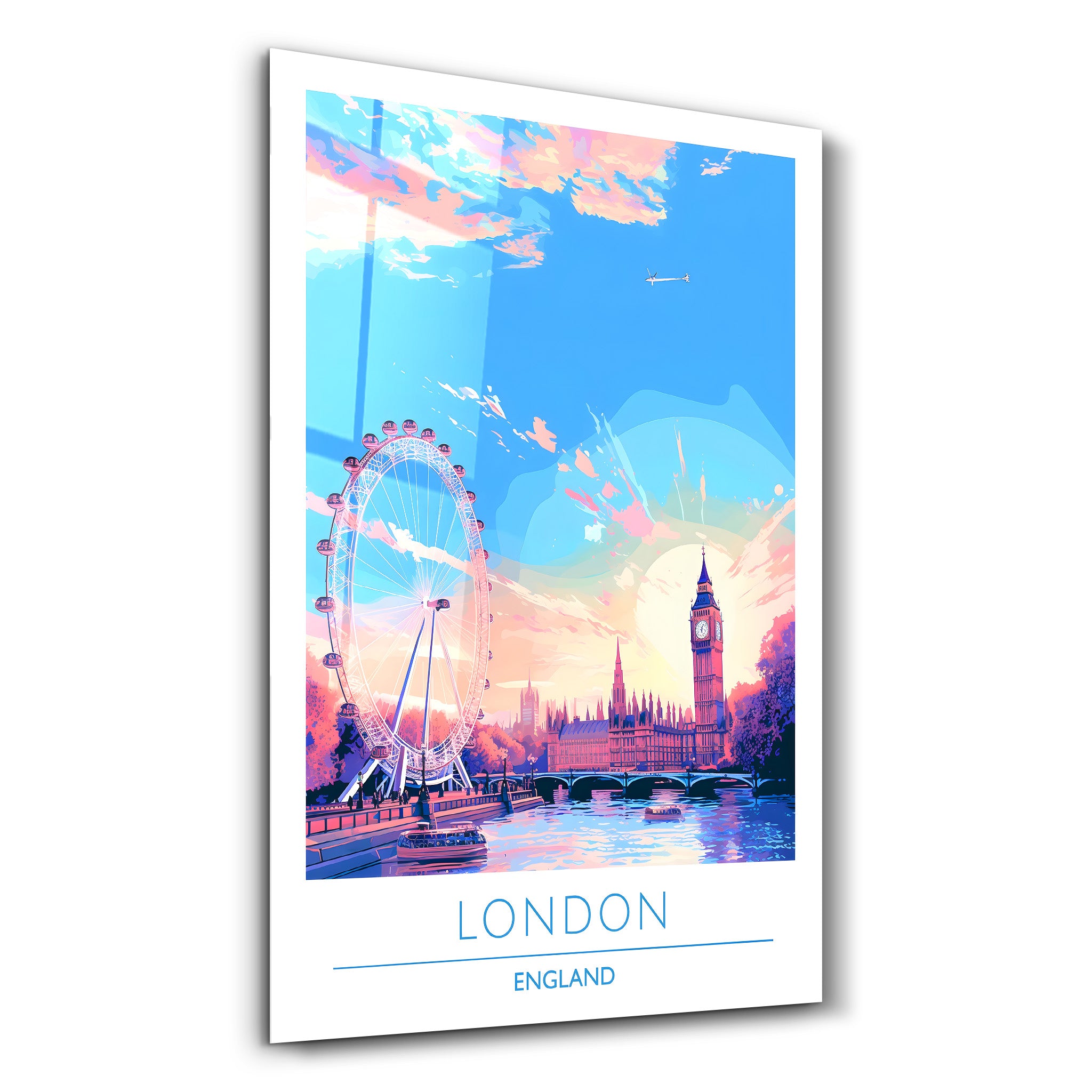 London England-Reiseposter | <tc>Glasbild</tc>