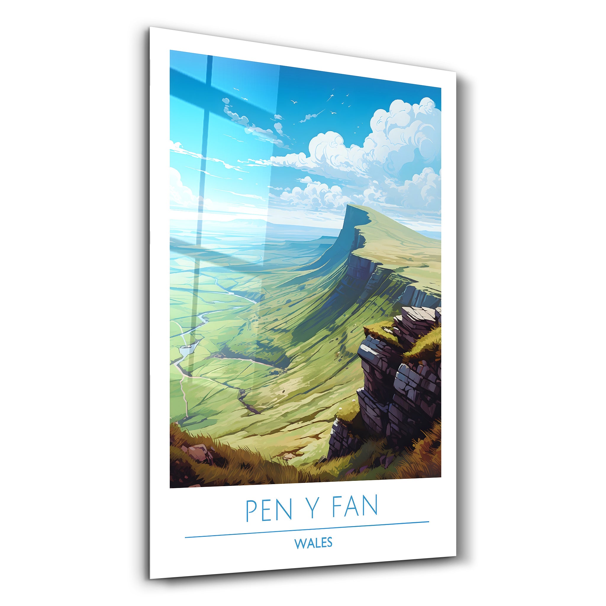 Pen Y Fan Wales-Reiseposter | <tc>Glasbild</tc>