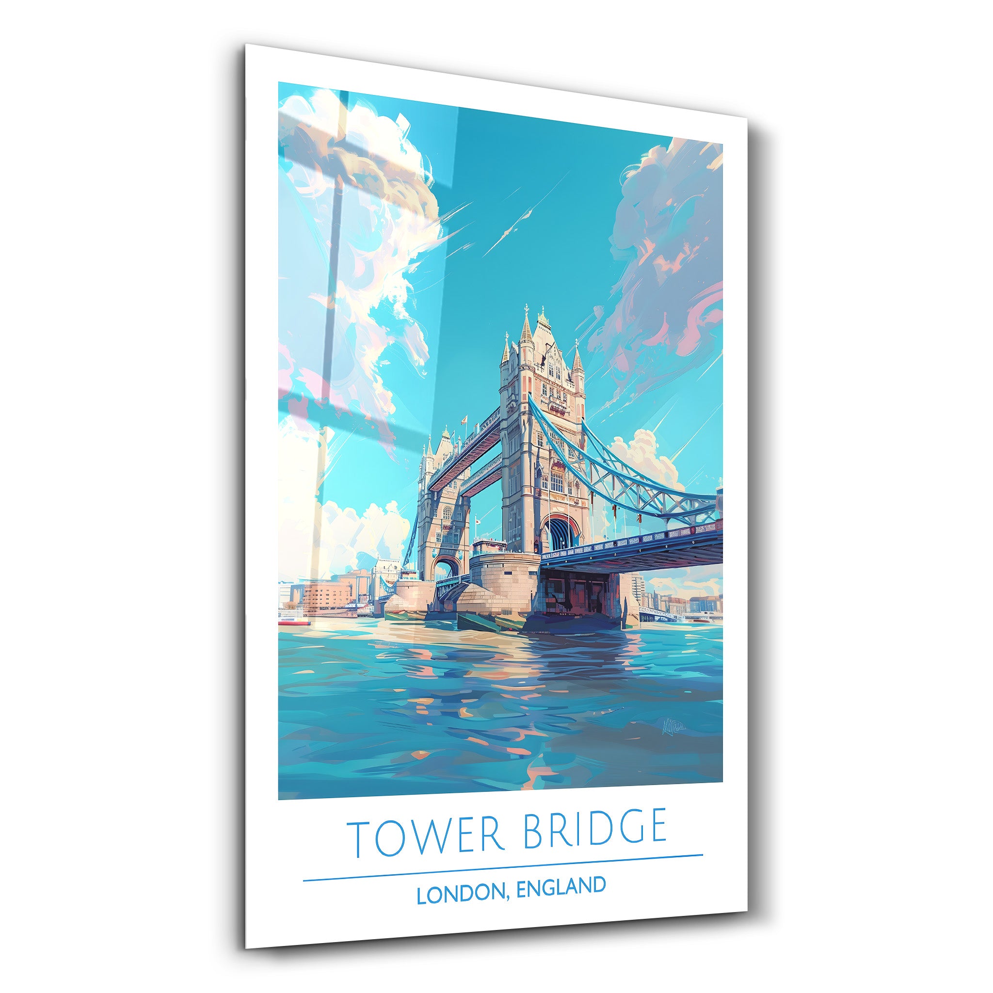 Tower Bridge-London England-Reiseposter | <tc>Glasbild</tc>