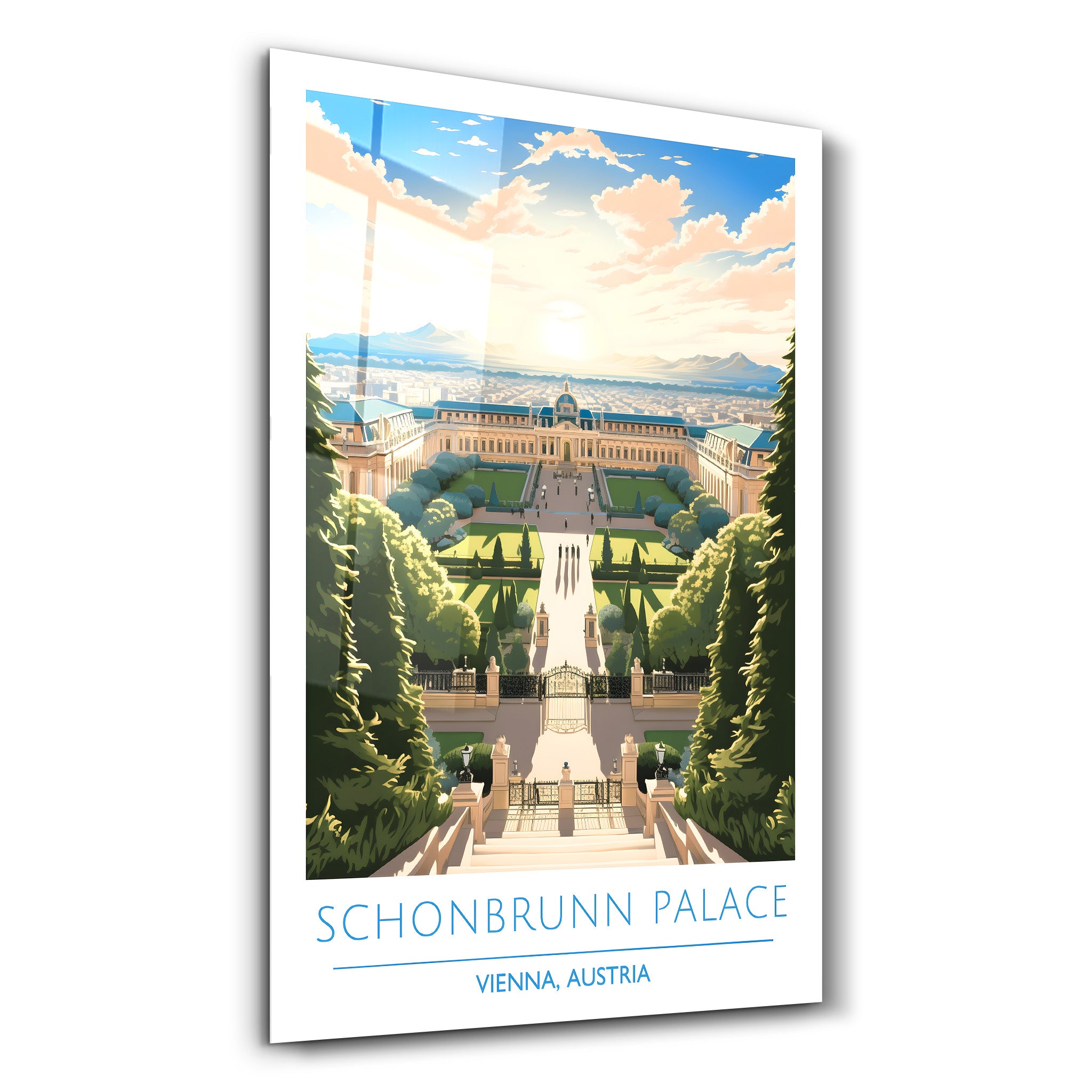 Schloss Schönbrunn-Wien Österreich-Reiseposter | <tc>Glasbild</tc>